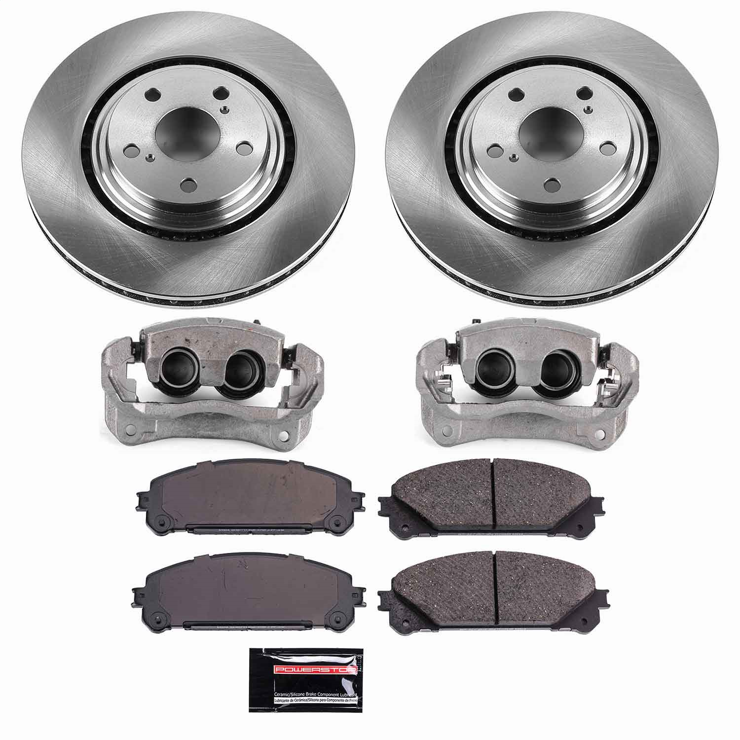 Power Stop - KCOE4713A - Front - Disc Brake Pad/Caliper and Rotor Kit