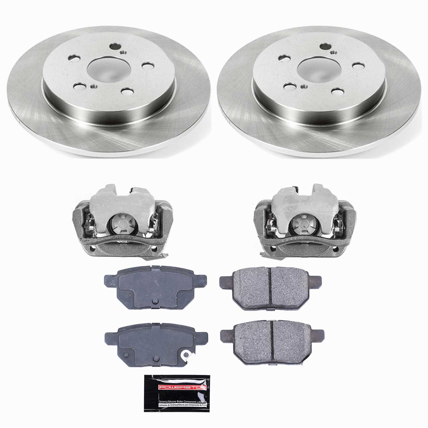 Power Stop - KCOE4736 - Rear - Disc Brake Pad/Caliper and Rotor Kit