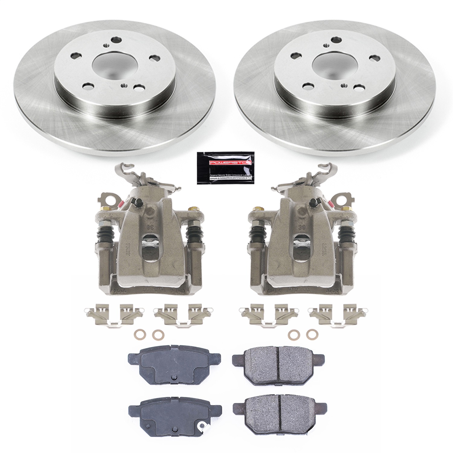 Power Stop - KCOE4737 - Rear - Disc Brake Pad/Caliper and Rotor Kit