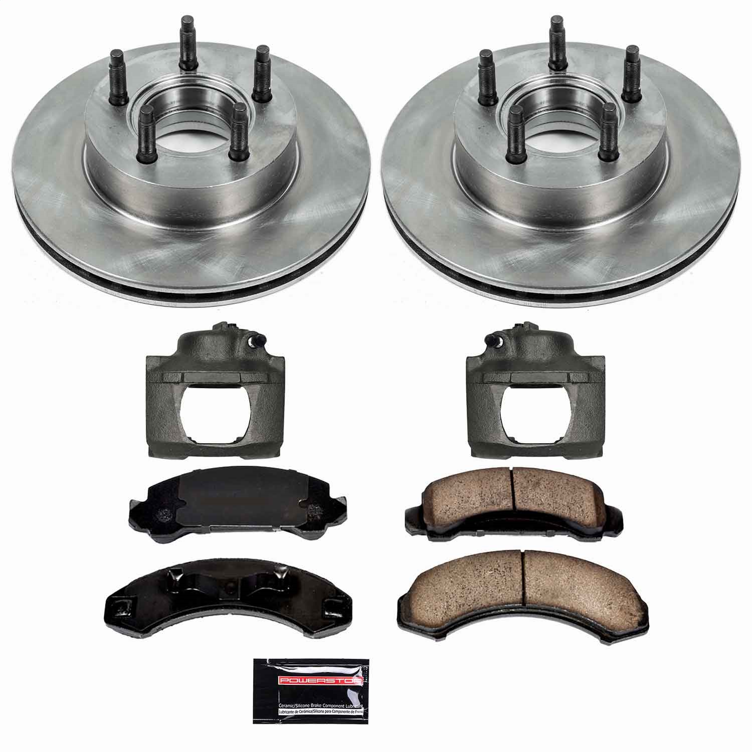 Power Stop - KCOE4786 - Front - Disc Brake Pad/Caliper and Rotor Kit