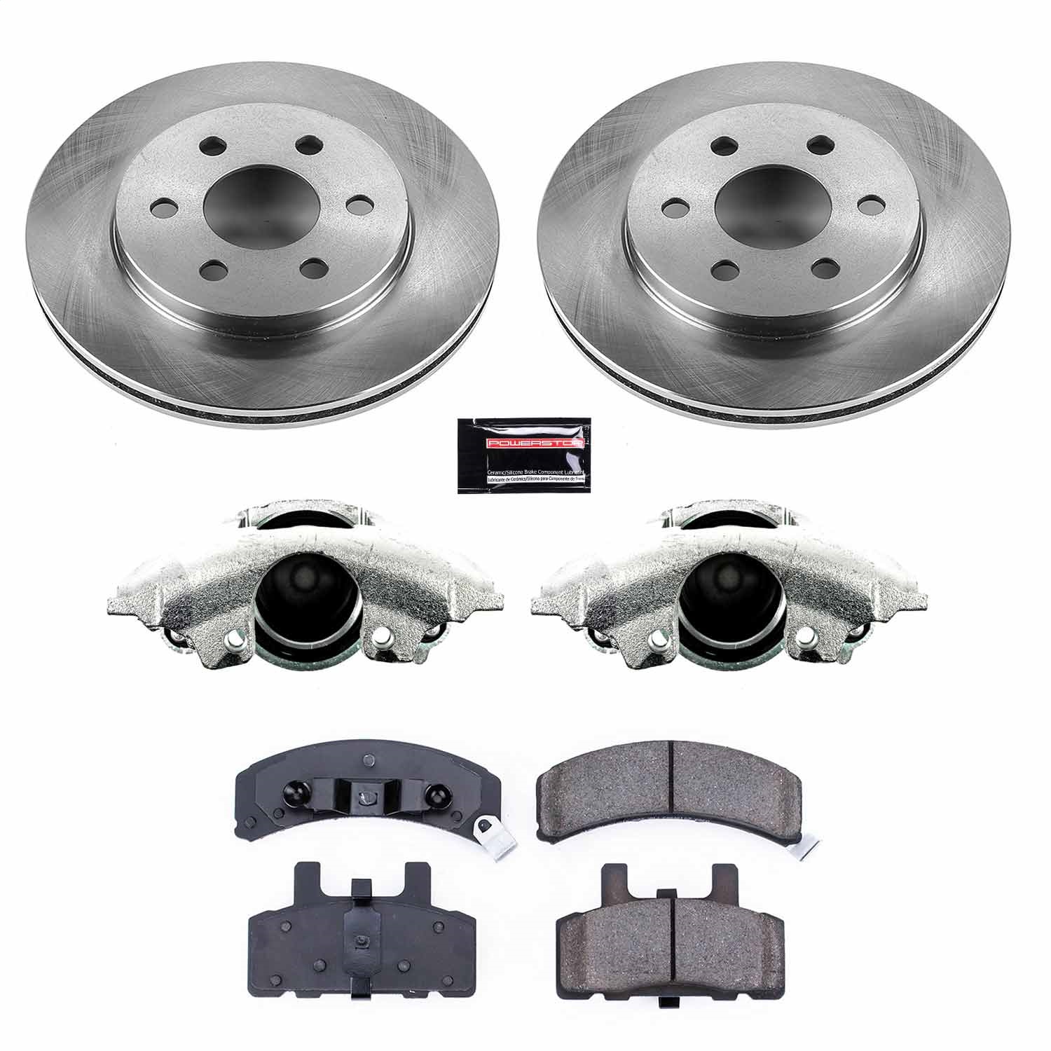 Power Stop - KCOE4870 - Front - Disc Brake Pad/Caliper and Rotor Kit