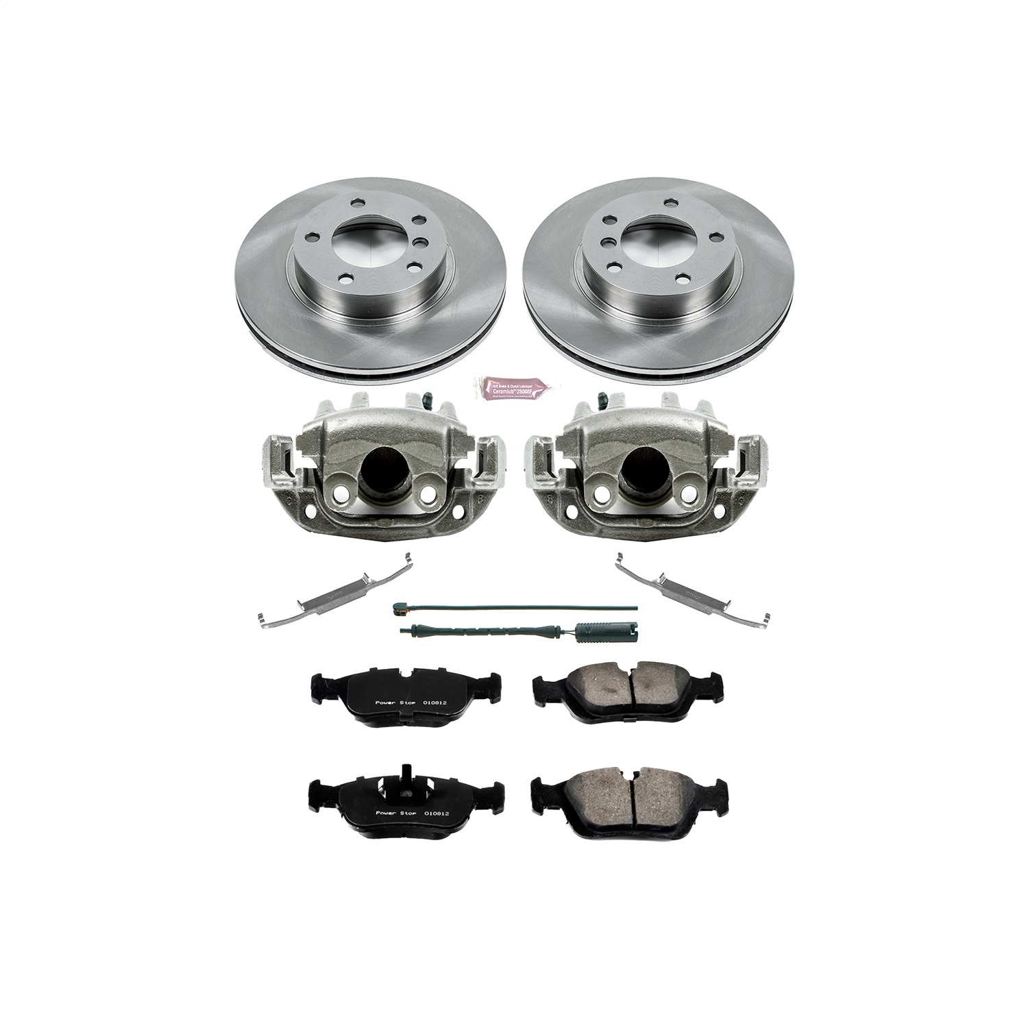 Power Stop - KCOE496 - Front - Disc Brake Pad/Caliper and Rotor Kit