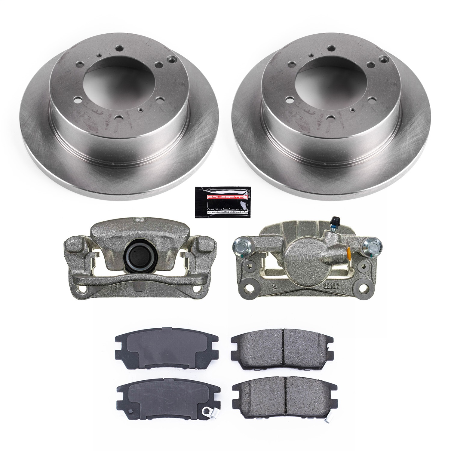 Power Stop - KCOE5022 - Rear - Disc Brake Pad/Caliper and Rotor Kit