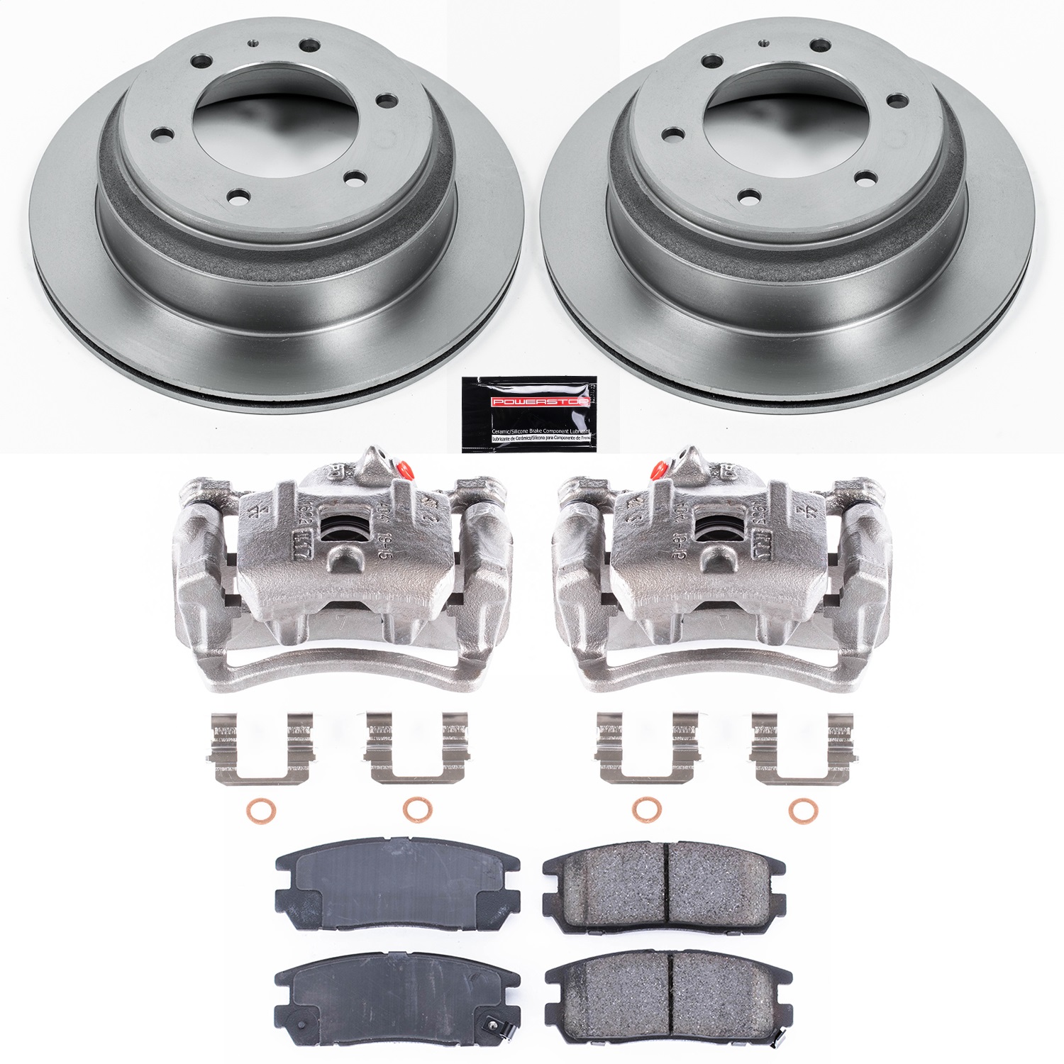 Power Stop - KCOE5029 - Rear - Disc Brake Pad/Caliper and Rotor Kit