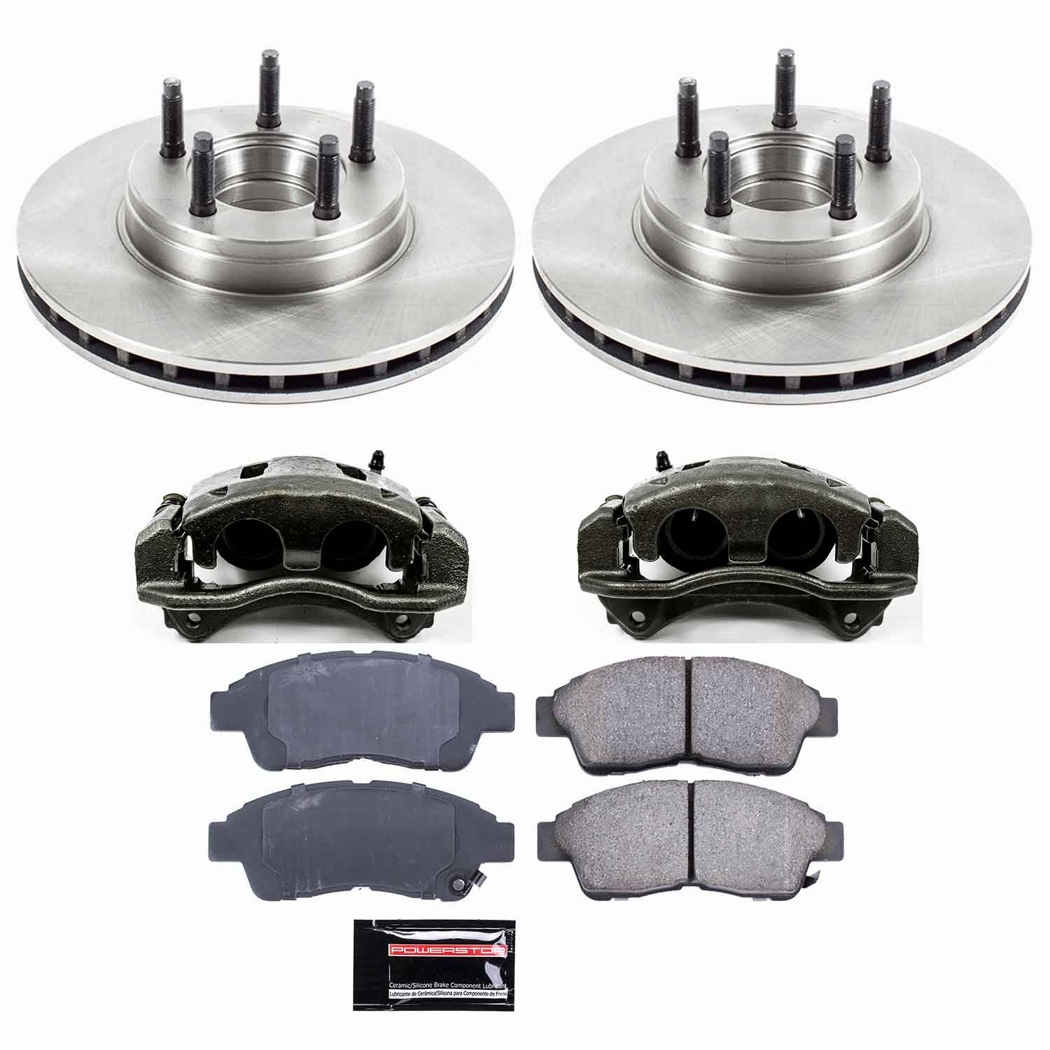 Power Stop - KCOE5081 - Front - Disc Brake Pad/Caliper and Rotor Kit
