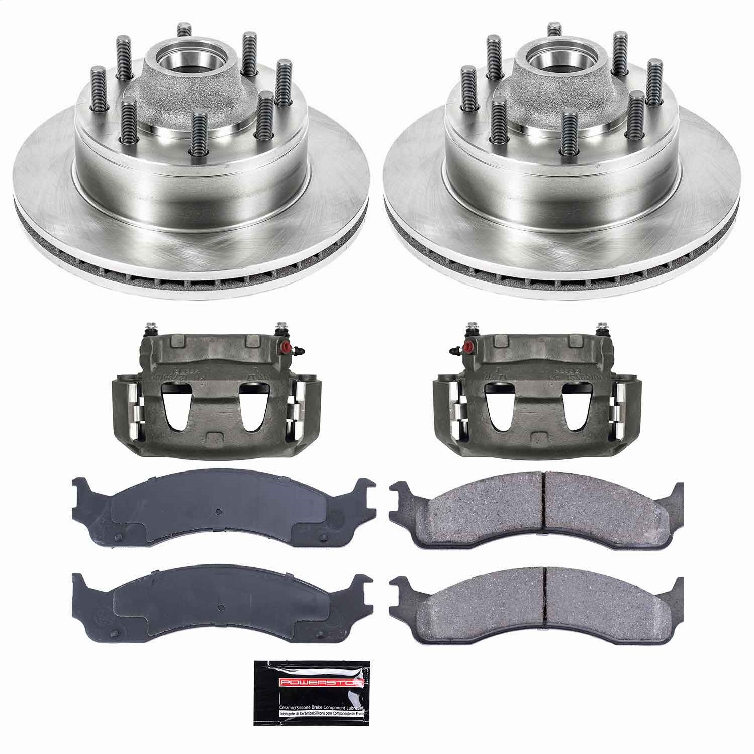 Power Stop - KCOE5087 - Front - Disc Brake Pad/Caliper and Rotor Kit