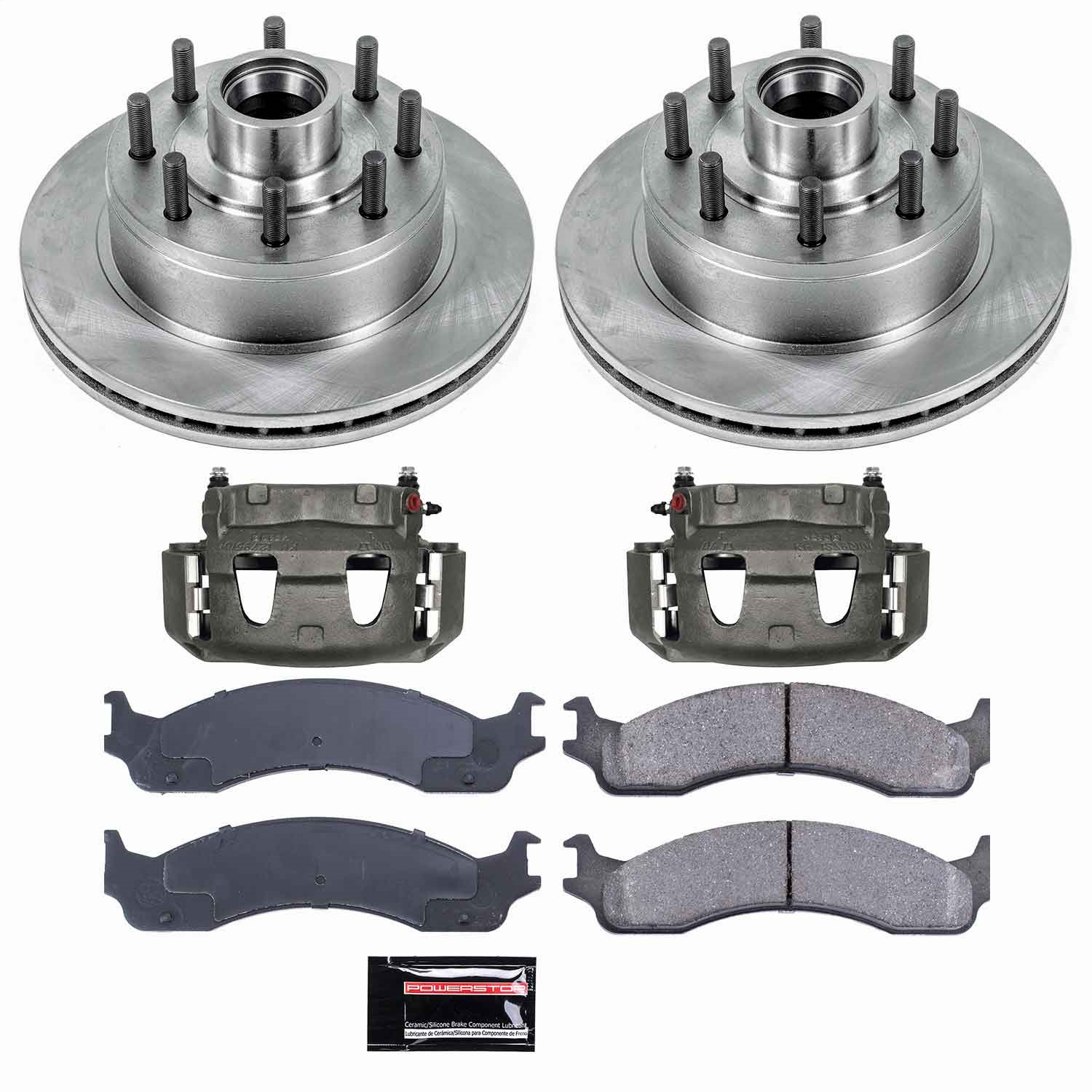 Power Stop - KCOE5088 - Front - Disc Brake Pad/Caliper and Rotor Kit