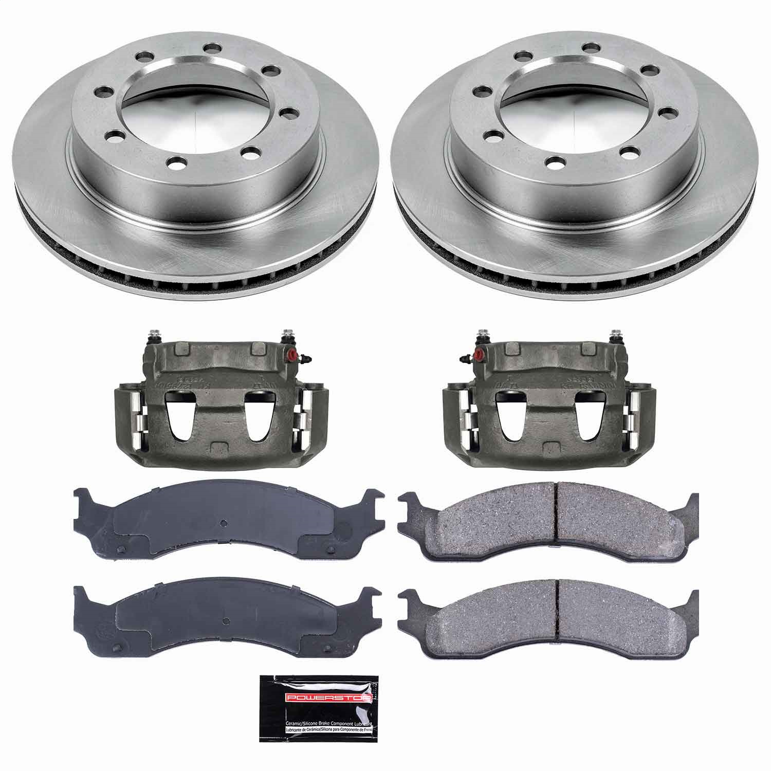 Power Stop - KCOE5089 - Front - Disc Brake Pad/Caliper and Rotor Kit