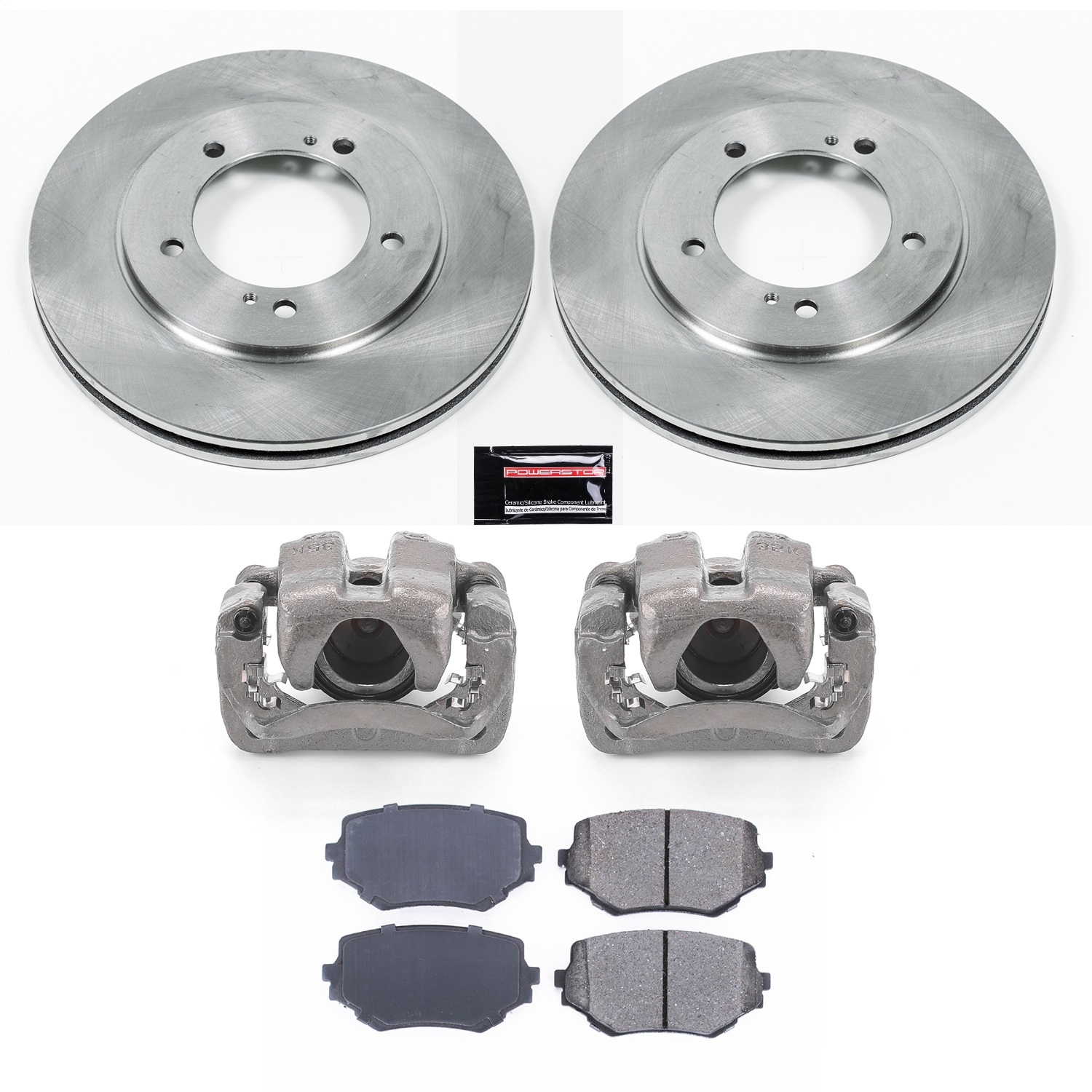 Power Stop - KCOE5109 - Front - Disc Brake Pad/Caliper and Rotor Kit