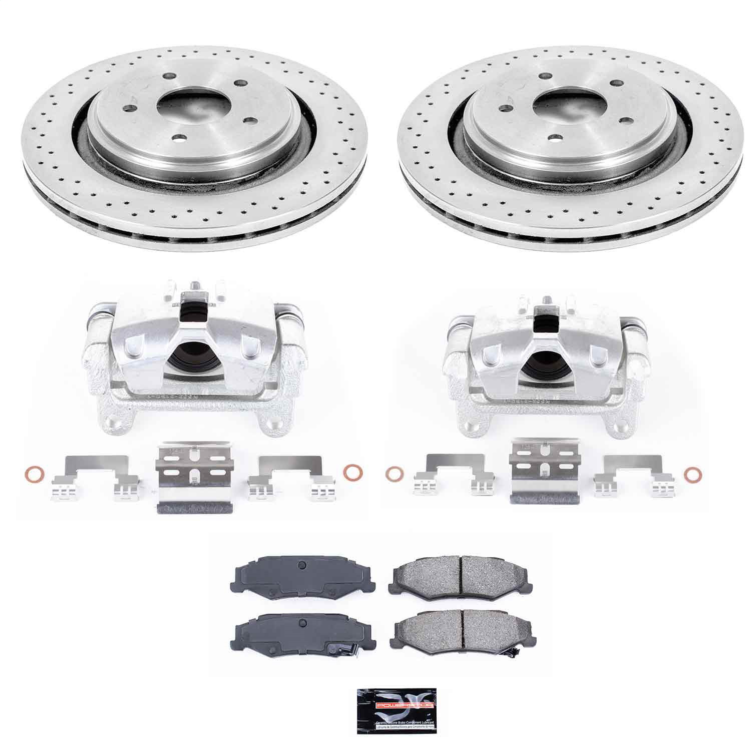Power Stop - KCOE5159 - Rear - Disc Brake Pad/Caliper and Rotor Kit