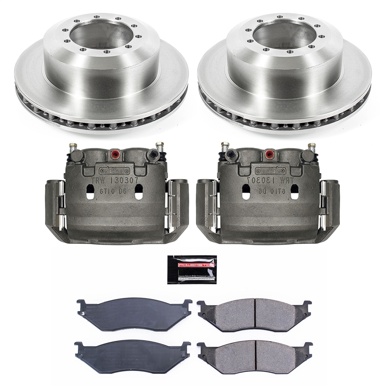 Power Stop - KCOE5184 - Rear - Disc Brake Pad/Caliper and Rotor Kit