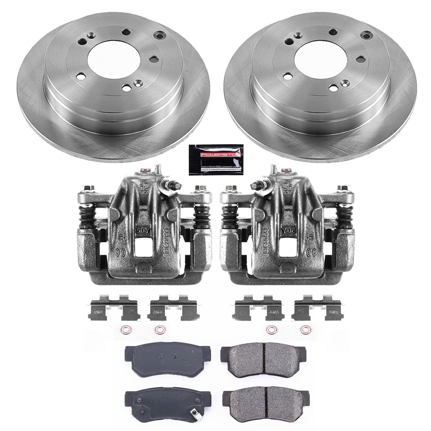Power Stop - KCOE5209 - Rear - Disc Brake Pad/Caliper and Rotor Kit