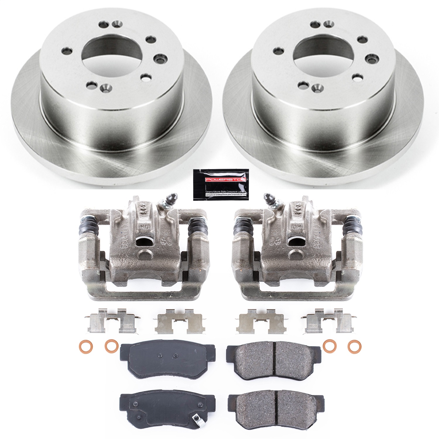 Power Stop - KCOE5210 - Rear - Disc Brake Pad/Caliper and Rotor Kit