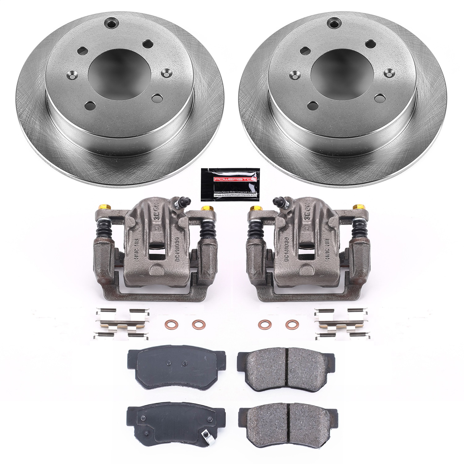Power Stop - KCOE5212 - Rear - Disc Brake Pad/Caliper and Rotor Kit