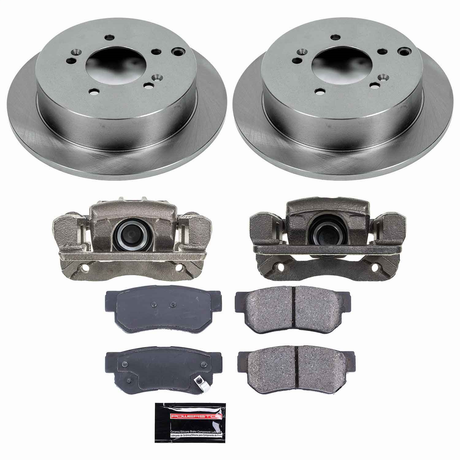 Power Stop - KCOE5213 - Rear - Disc Brake Pad/Caliper and Rotor Kit