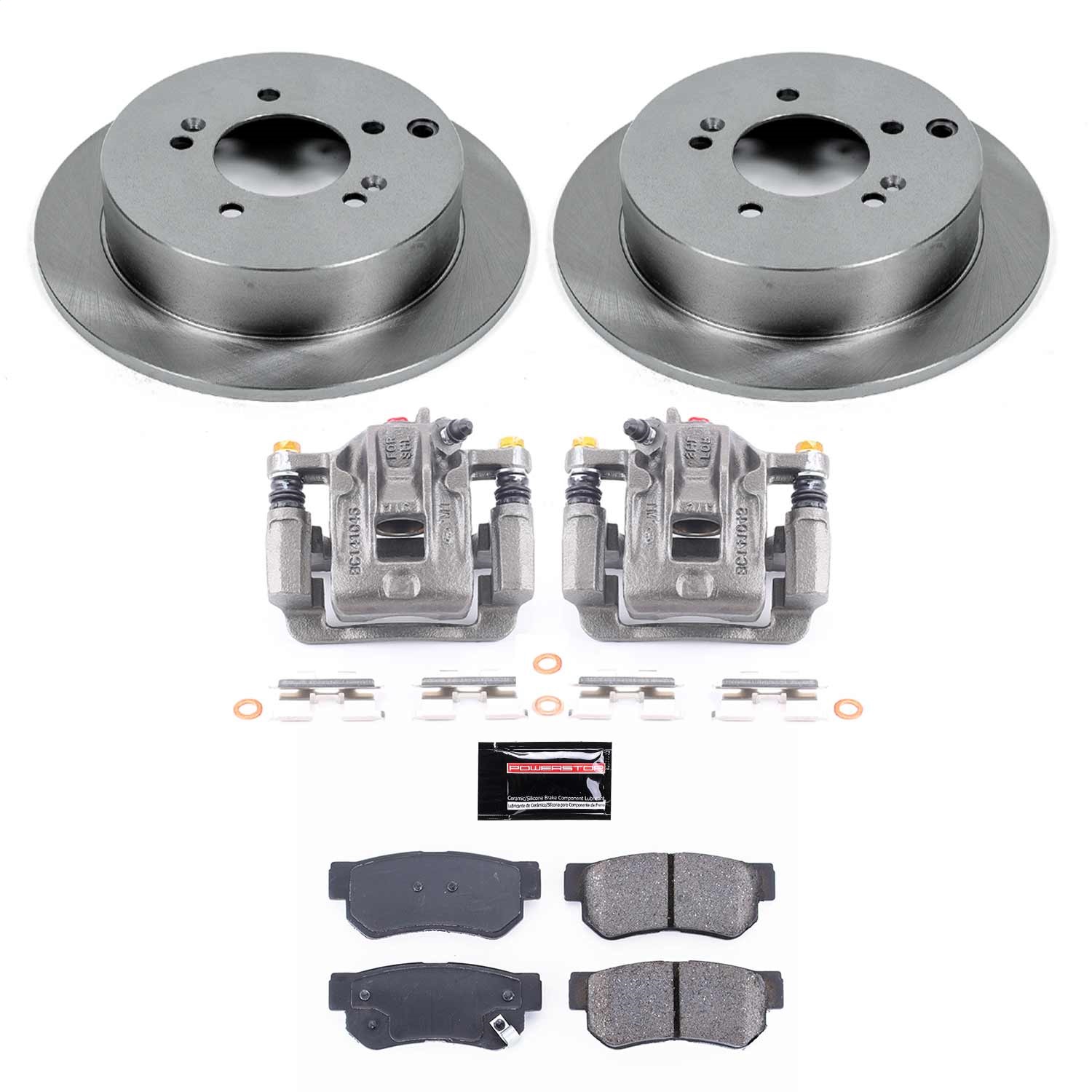 Power Stop - KCOE5213A - Rear - Disc Brake Pad/Caliper and Rotor Kit