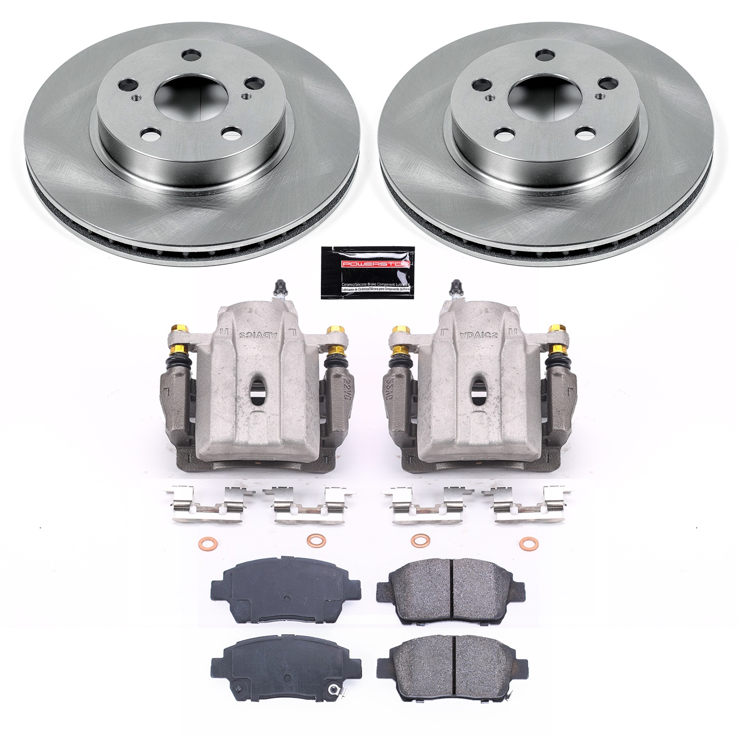 Power Stop - KCOE5219 - Front - Disc Brake Pad/Caliper and Rotor Kit