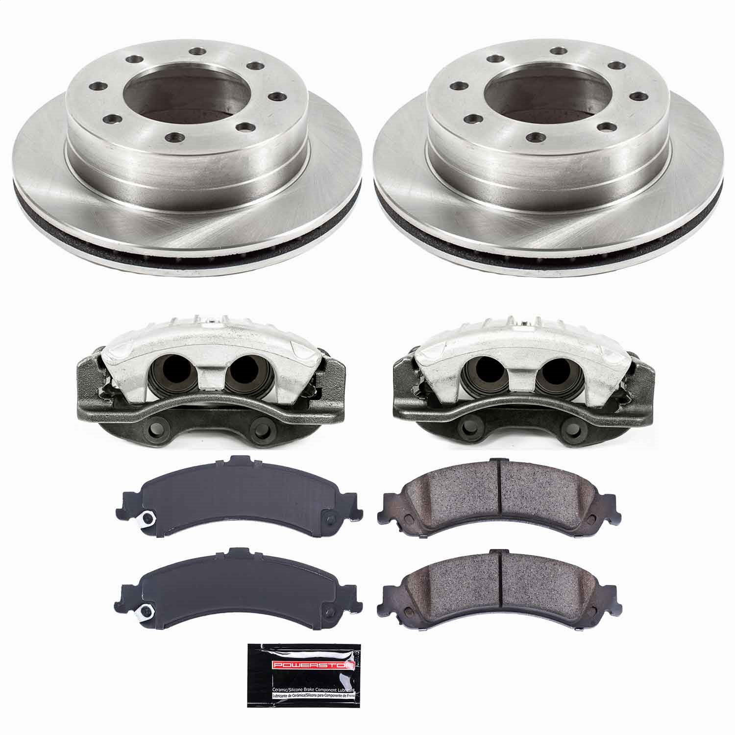 Power Stop - KCOE5225 - Rear - Disc Brake Pad/Caliper and Rotor Kit