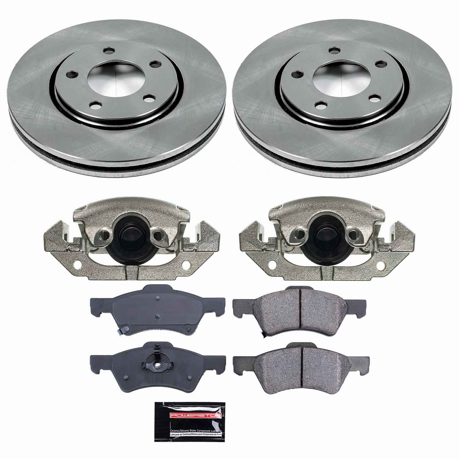 Power Stop - KCOE5246 - Front - Disc Brake Pad/Caliper and Rotor Kit