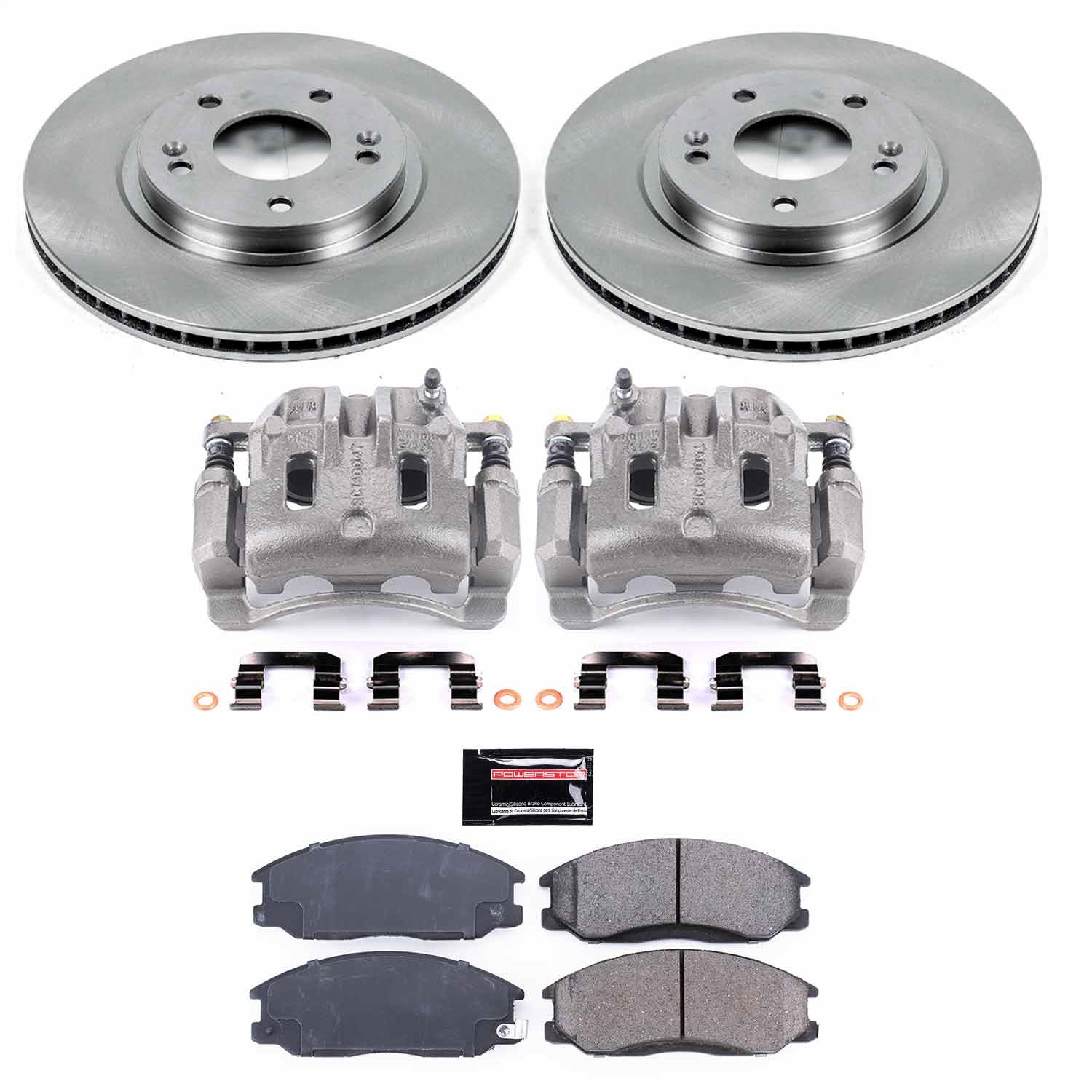 Power Stop - KCOE5250 - Front - Disc Brake Pad/Caliper and Rotor Kit