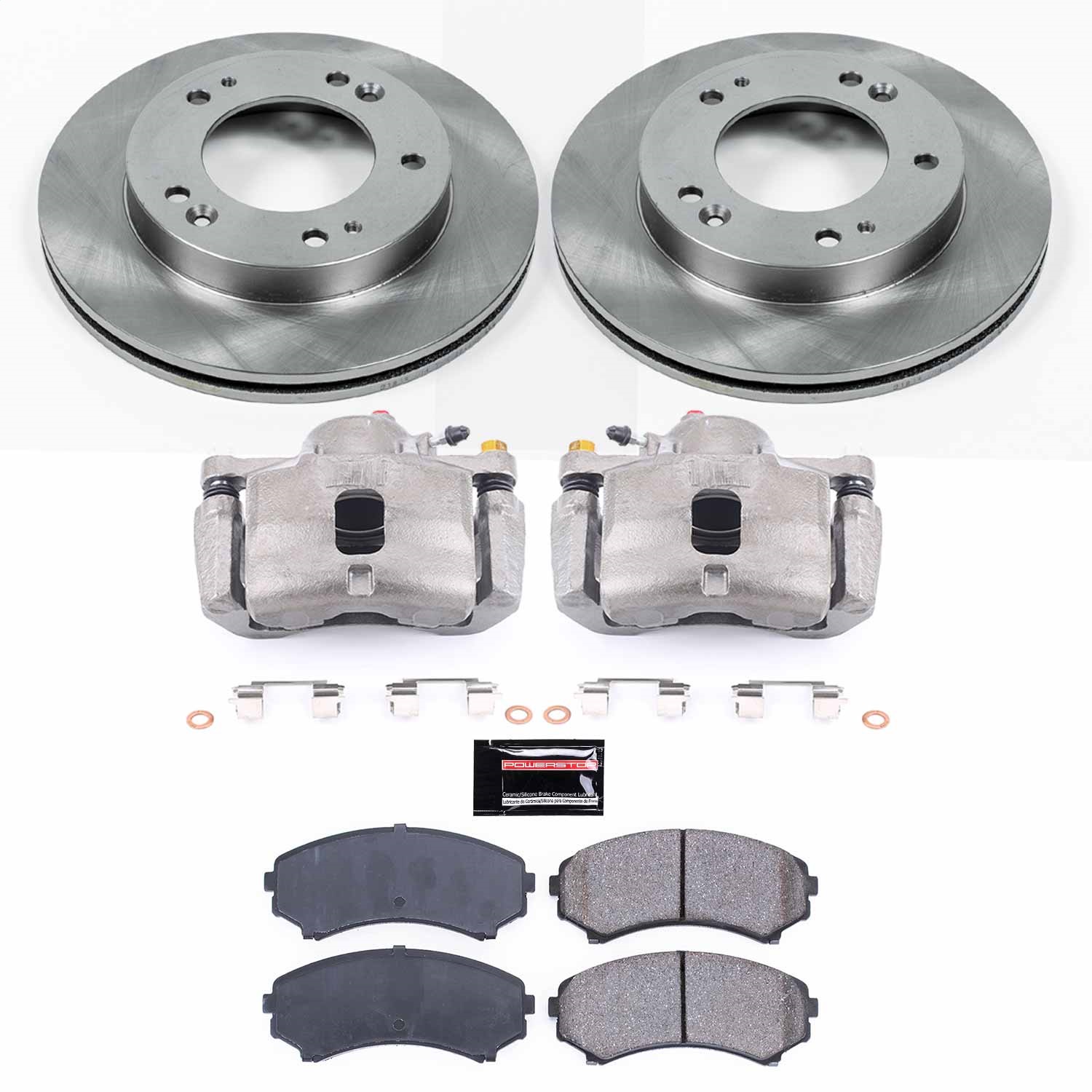 Power Stop - KCOE5259 - Front - Disc Brake Pad/Caliper and Rotor Kit