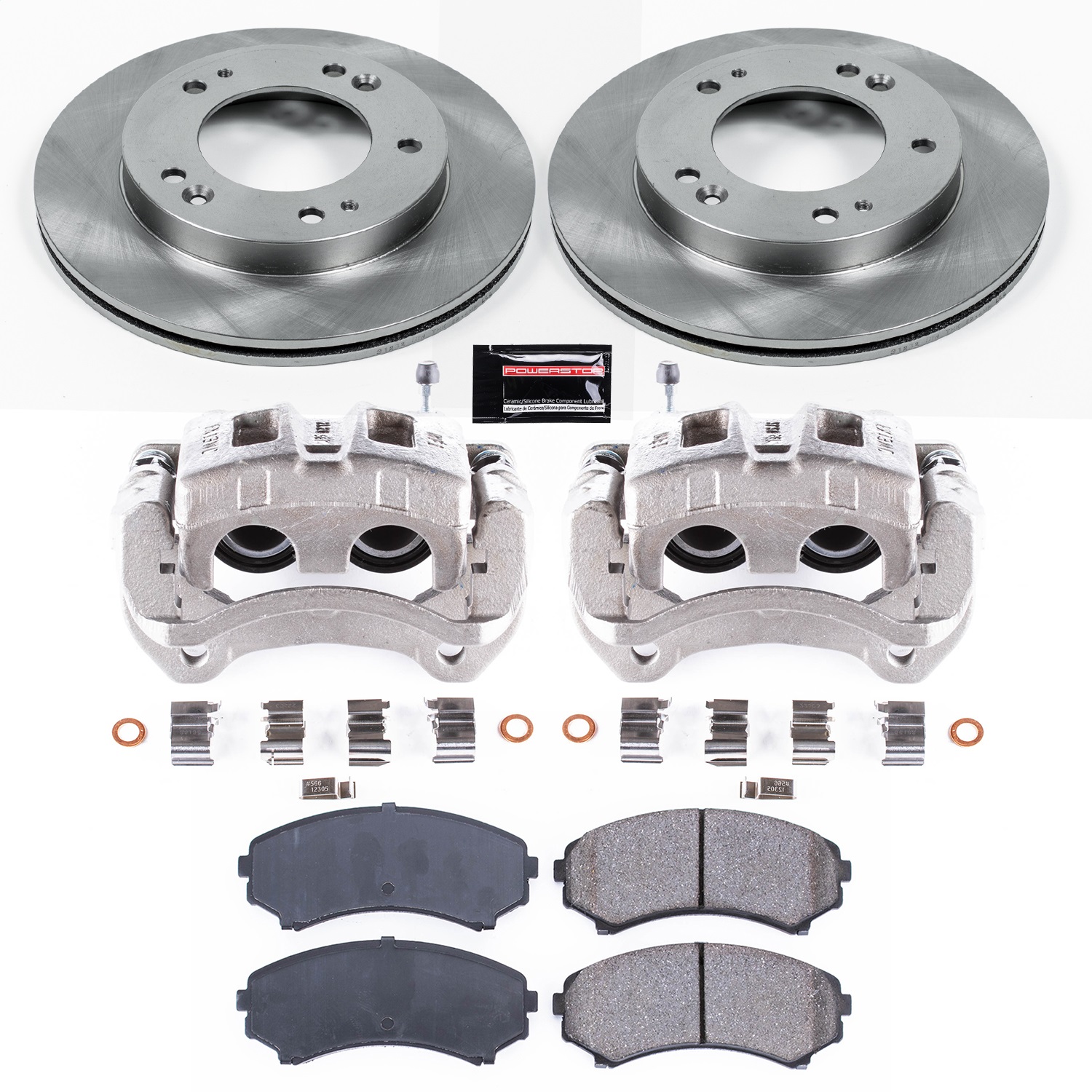 Power Stop - KCOE5259A - Front - Disc Brake Pad/Caliper and Rotor Kit