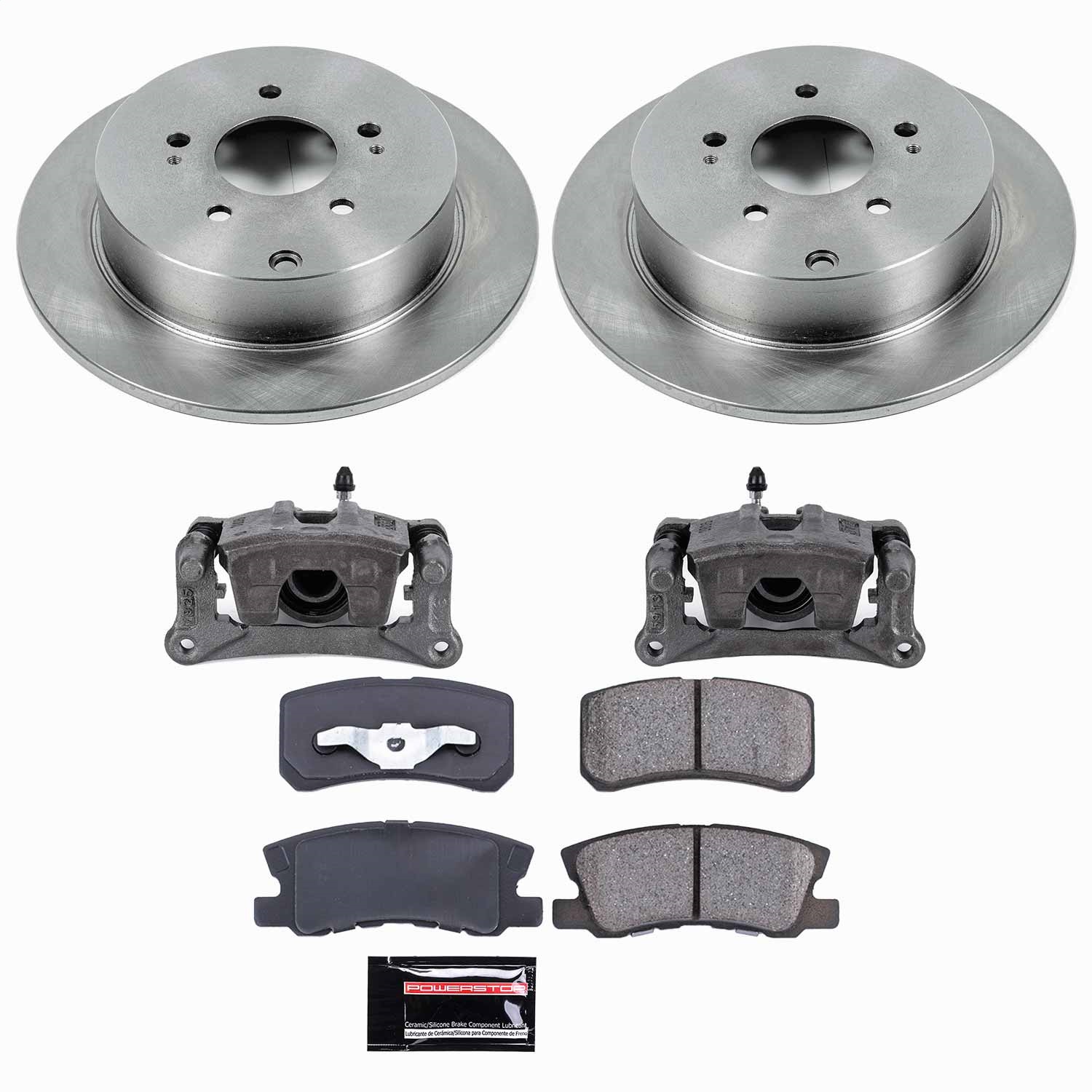 Power Stop - KCOE5260 - Rear - Disc Brake Pad/Caliper and Rotor Kit