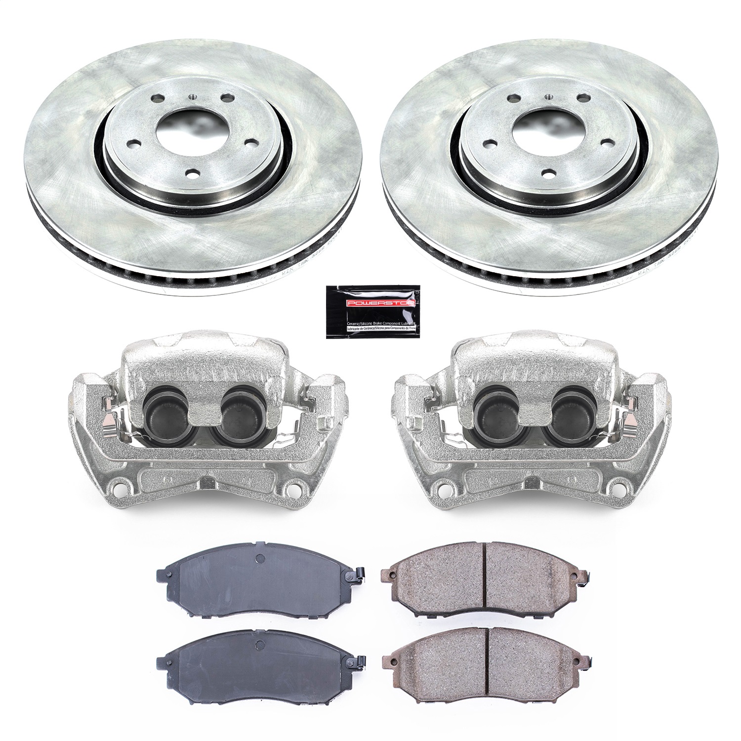 Power Stop - KCOE5264 - Front - Disc Brake Pad/Caliper and Rotor Kit