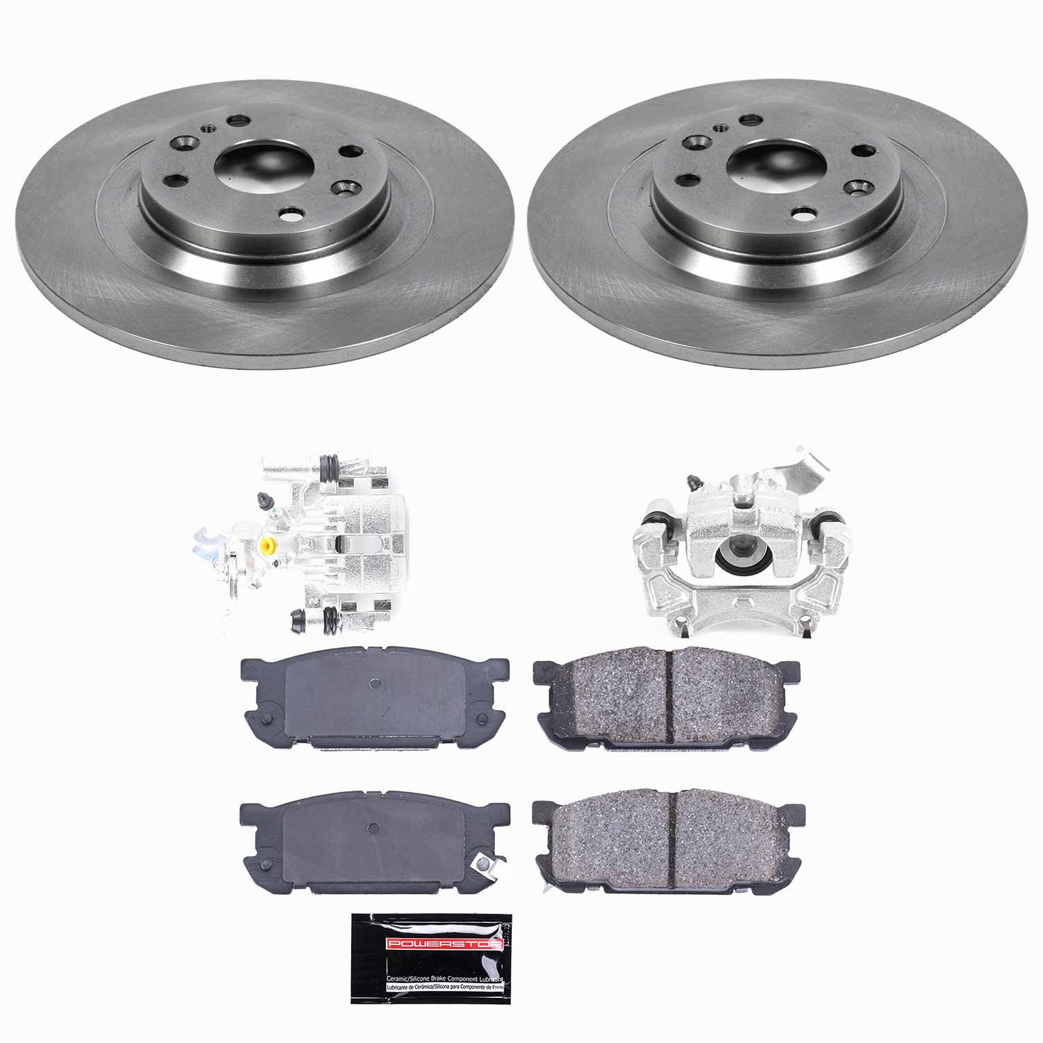 Power Stop - KCOE5267 - Rear - Disc Brake Pad/Caliper and Rotor Kit