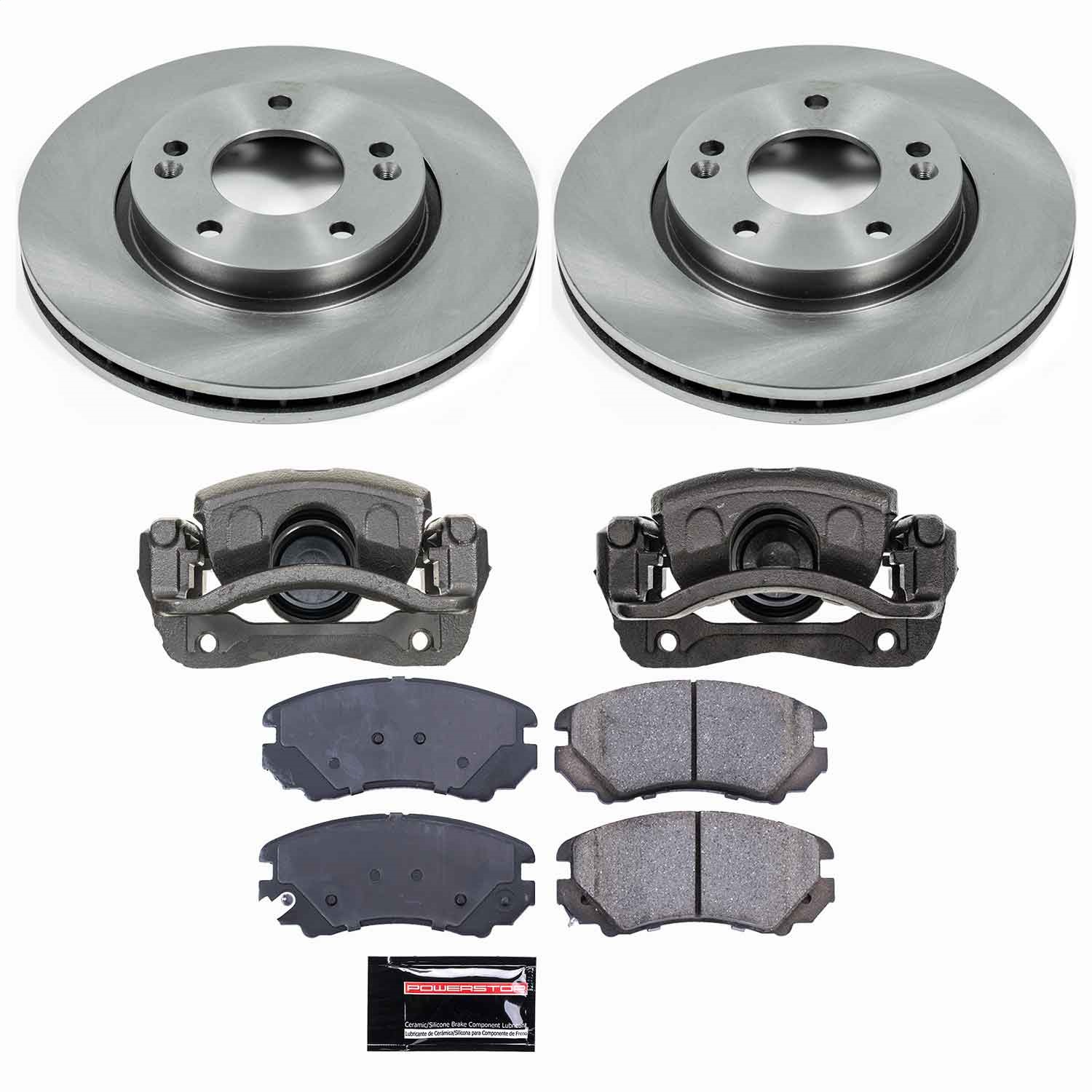 Power Stop - KCOE5291 - Front - Disc Brake Pad/Caliper and Rotor Kit