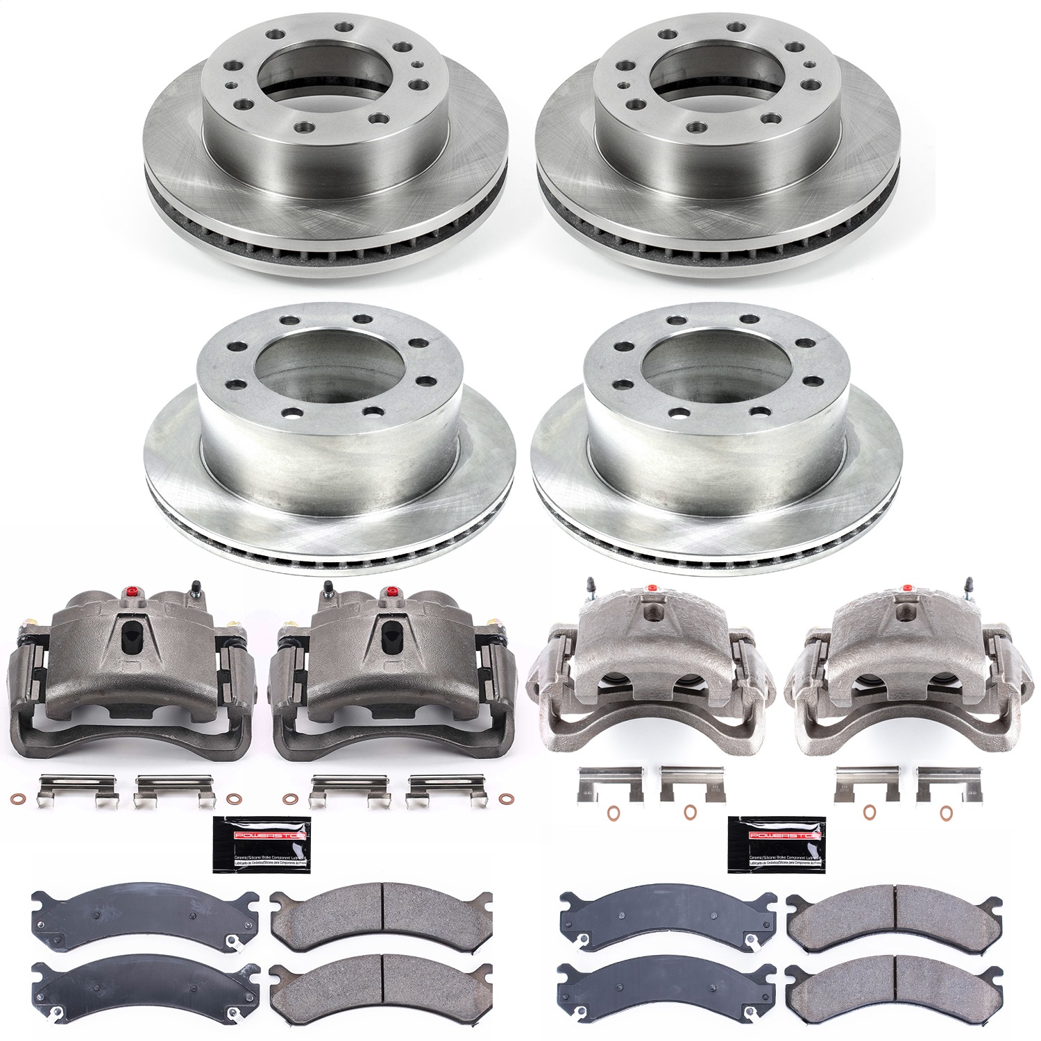 Power Stop - KCOE5338 - Front and Rear - Disc Brake Pad/Caliper and Rotor Kit