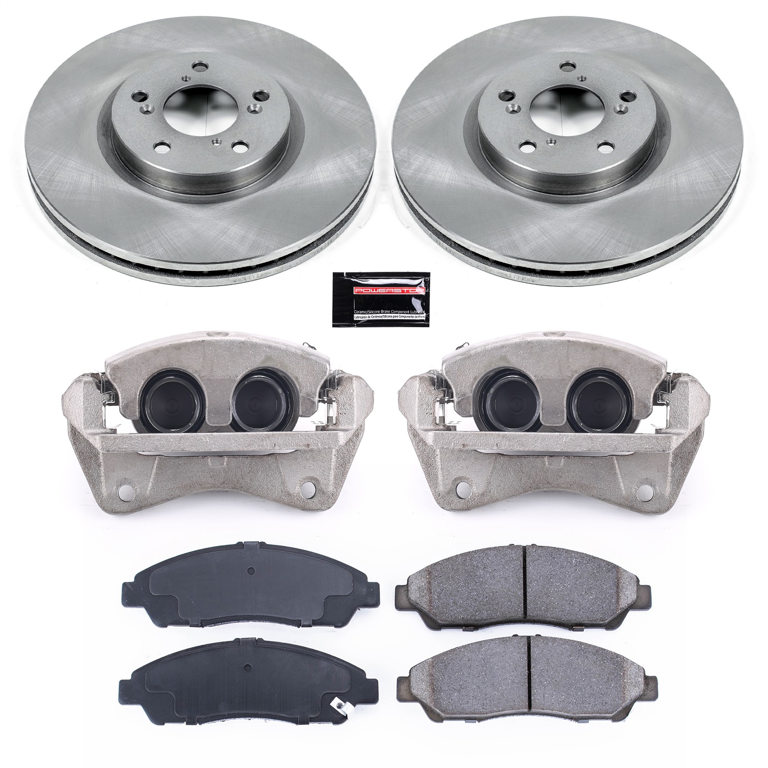 Power Stop - KCOE5370A - Front - Disc Brake Pad/Caliper and Rotor Kit