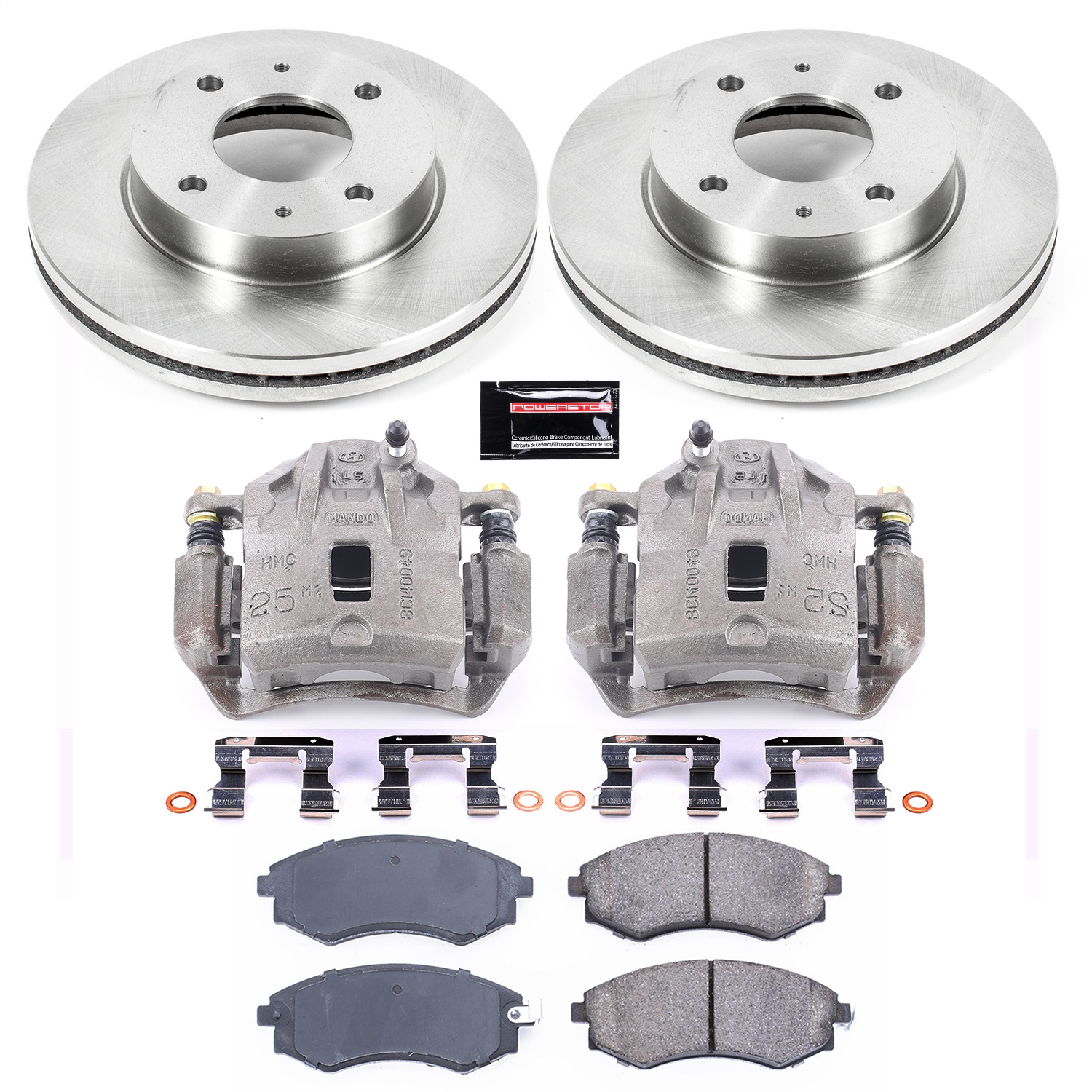 Power Stop - KCOE5372 - Front - Disc Brake Pad/Caliper and Rotor Kit