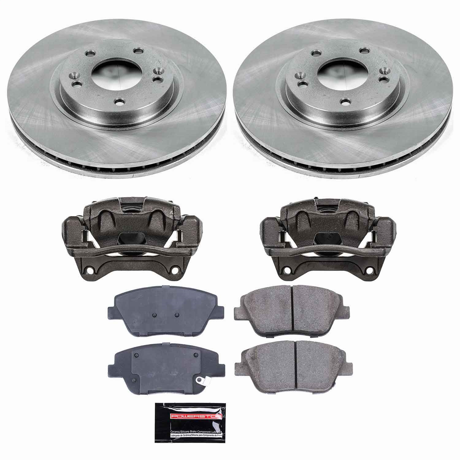 Power Stop - KCOE5377 - Front - Disc Brake Pad/Caliper and Rotor Kit