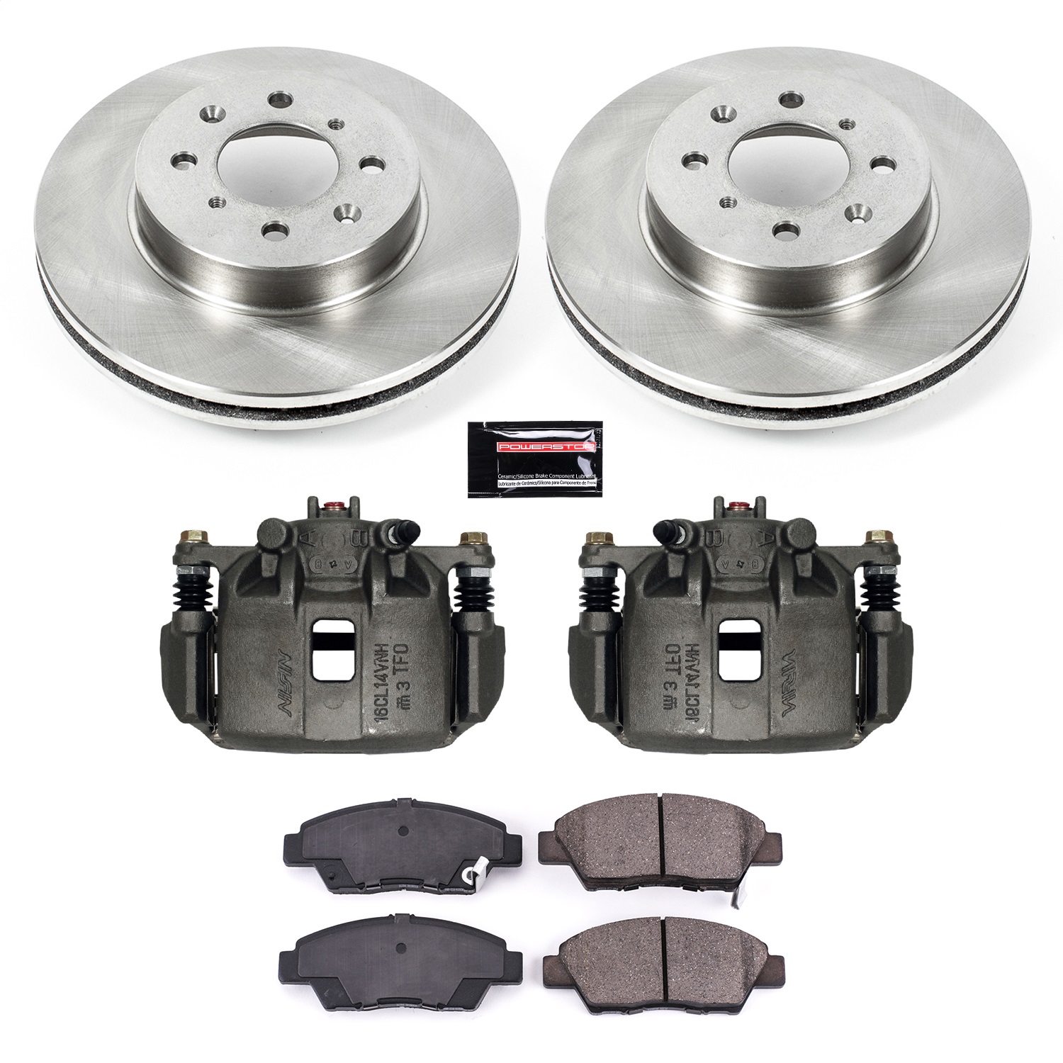 Power Stop - KCOE5382 - Front - Disc Brake Pad/Caliper and Rotor Kit