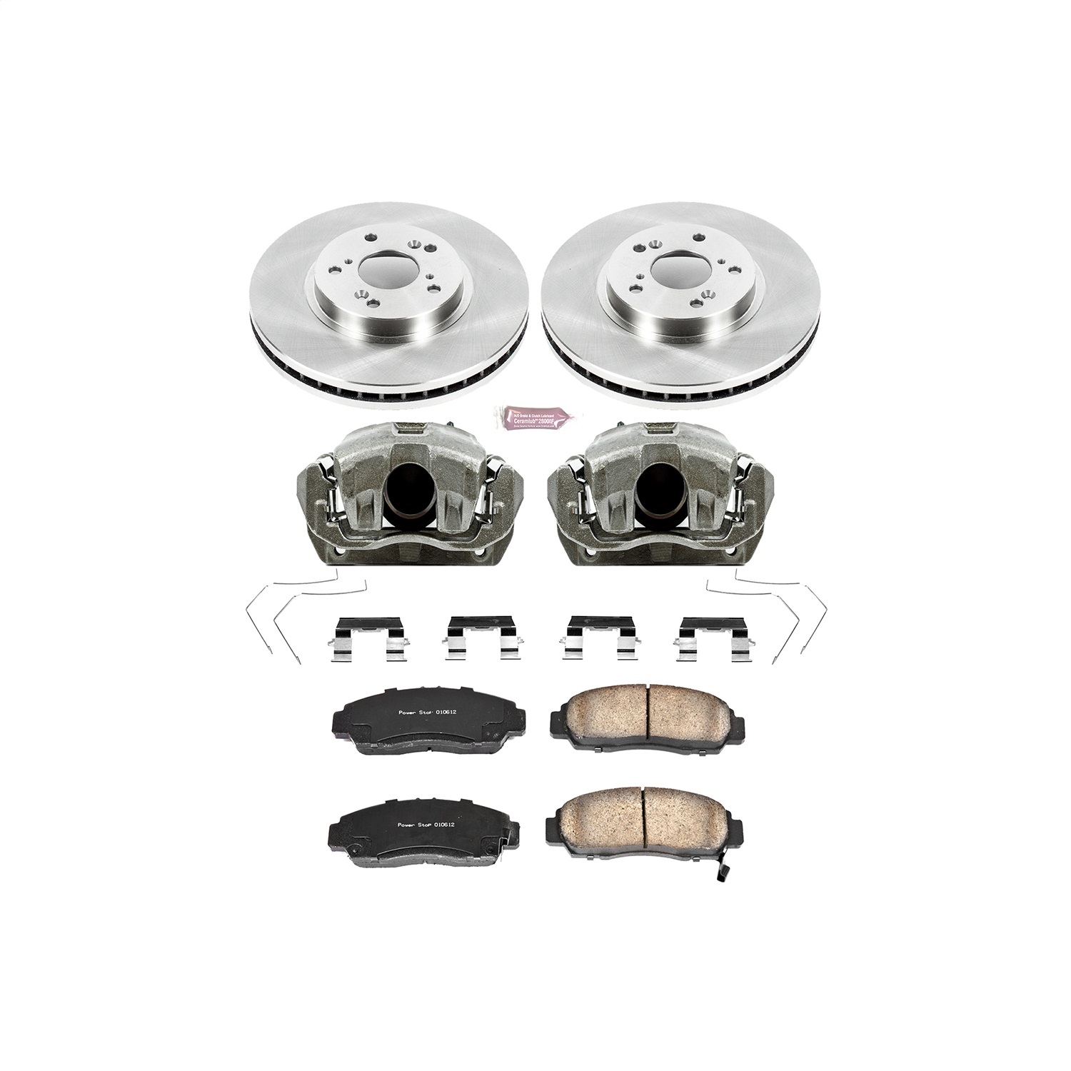 Power Stop - KCOE5392 - Front - Disc Brake Pad/Caliper and Rotor Kit
