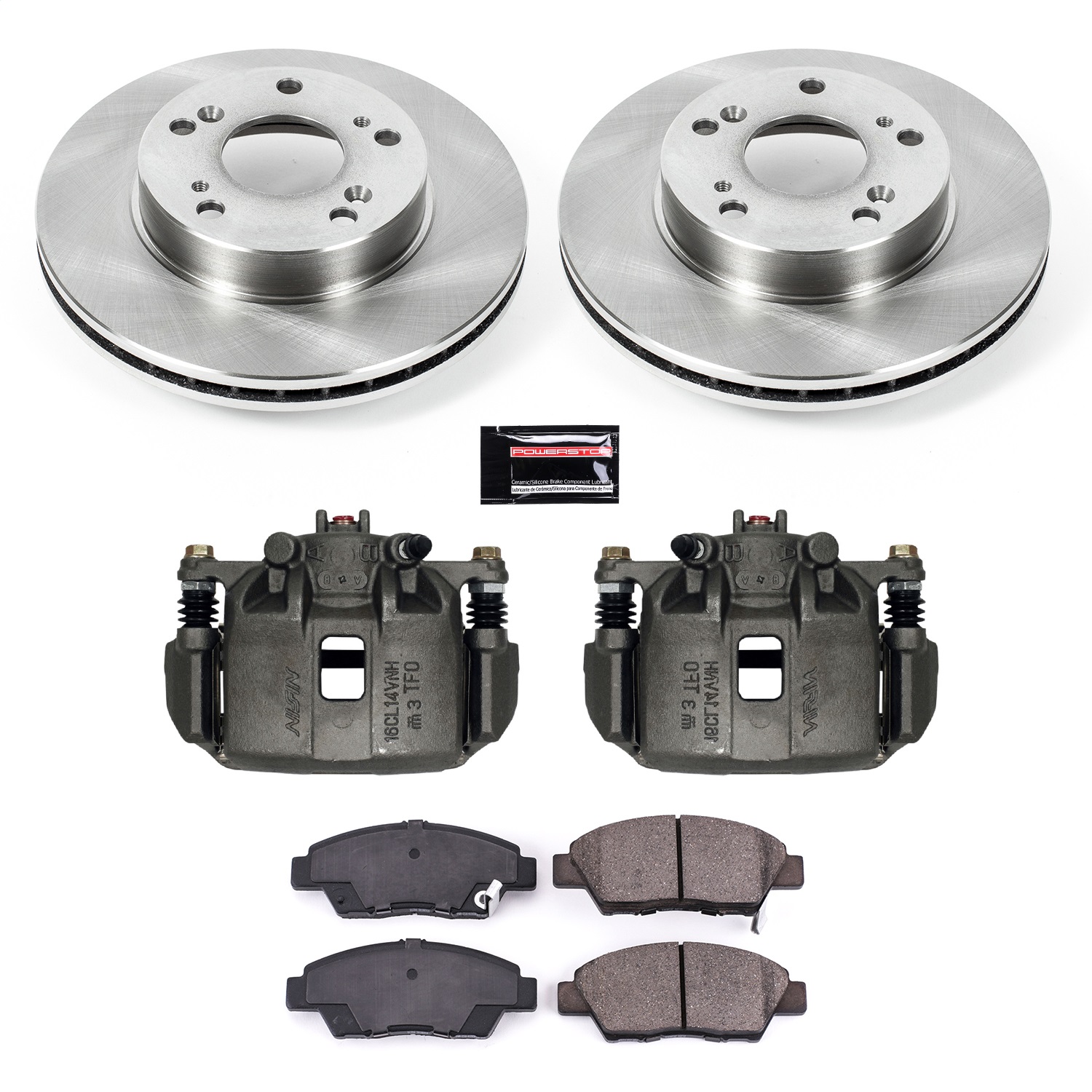 Power Stop - KCOE5400 - Front - Disc Brake Pad/Caliper and Rotor Kit
