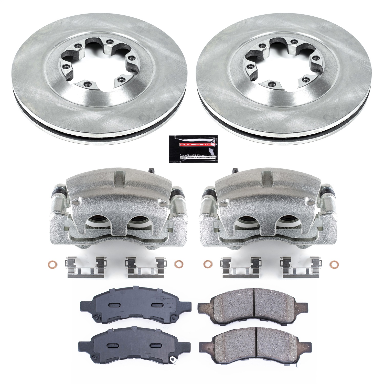 Power Stop - KCOE5405 - Front - Disc Brake Pad/Caliper and Rotor Kit