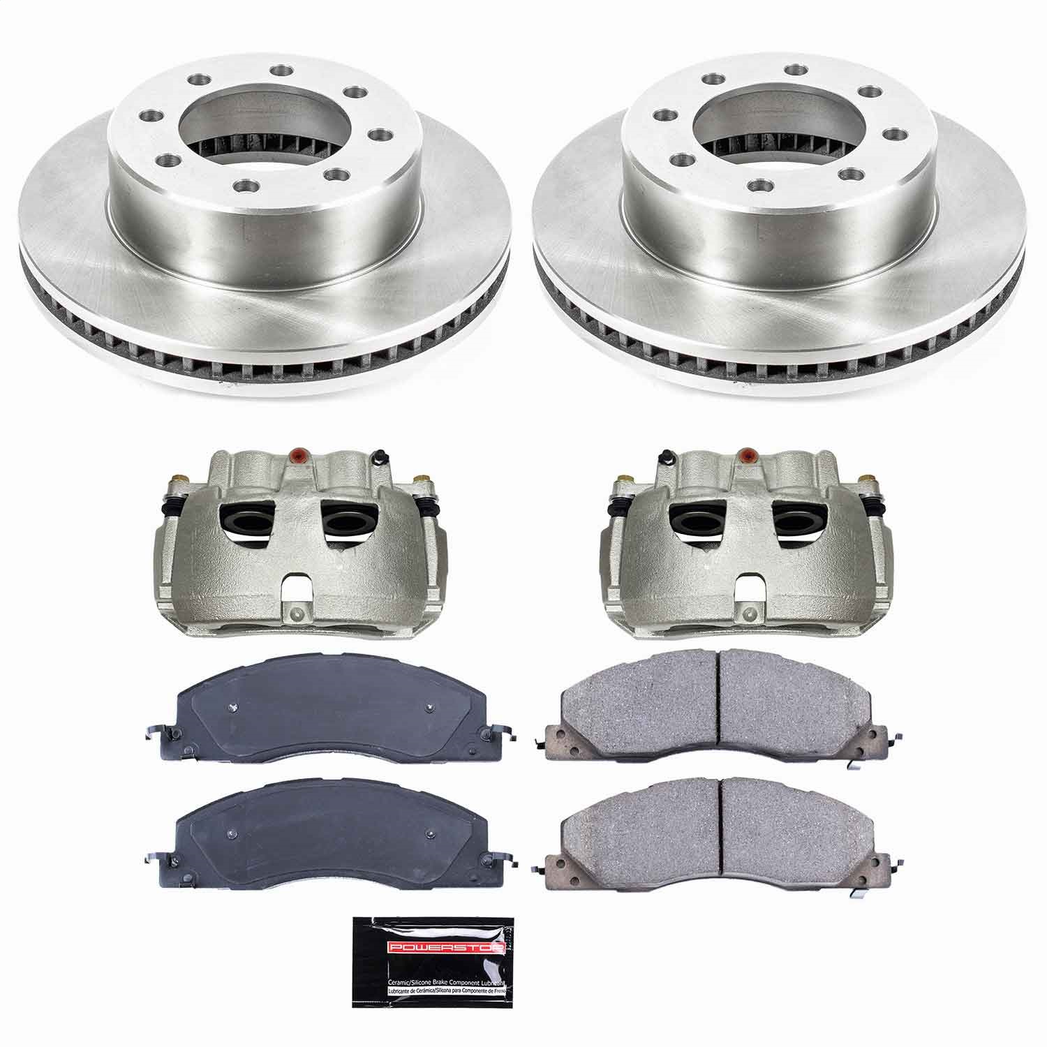 Power Stop - KCOE5411 - Front - Disc Brake Pad/Caliper and Rotor Kit