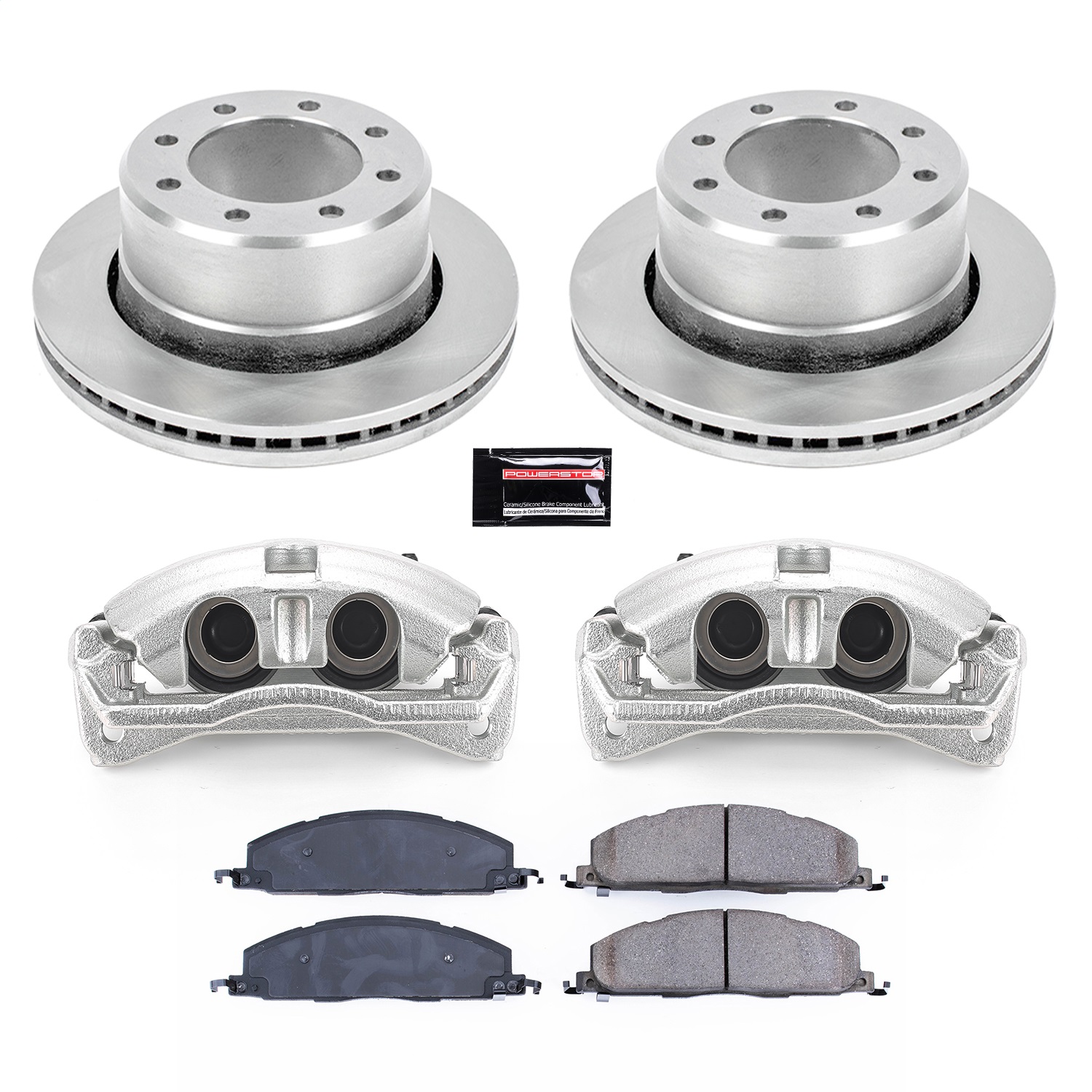 Power Stop - KCOE5487A - Rear - Disc Brake Pad/Caliper and Rotor Kit