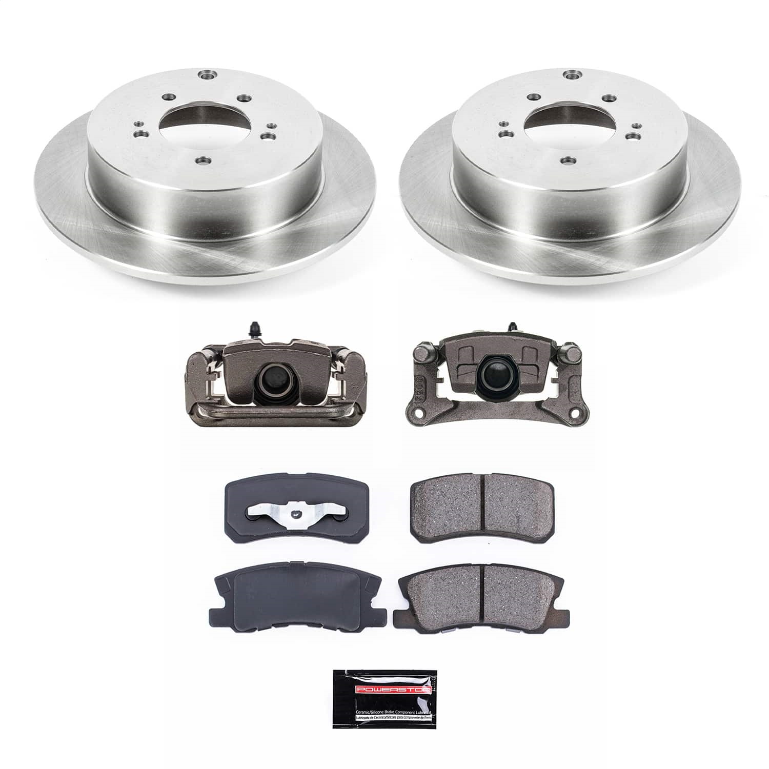 Power Stop - KCOE5499 - Rear - Disc Brake Pad/Caliper and Rotor Kit