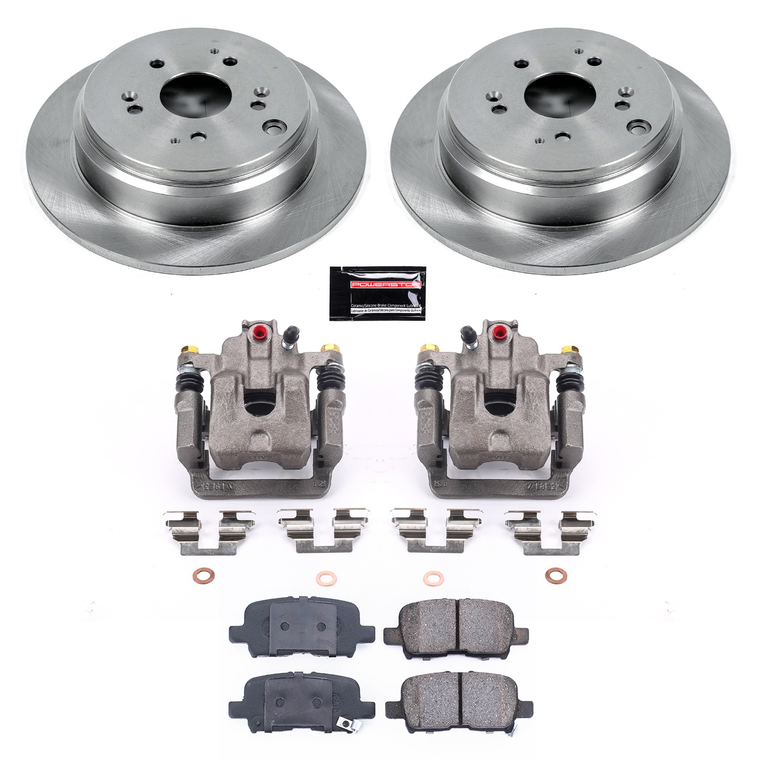 Power Stop - KCOE5502 - Rear - Disc Brake Pad/Caliper and Rotor Kit