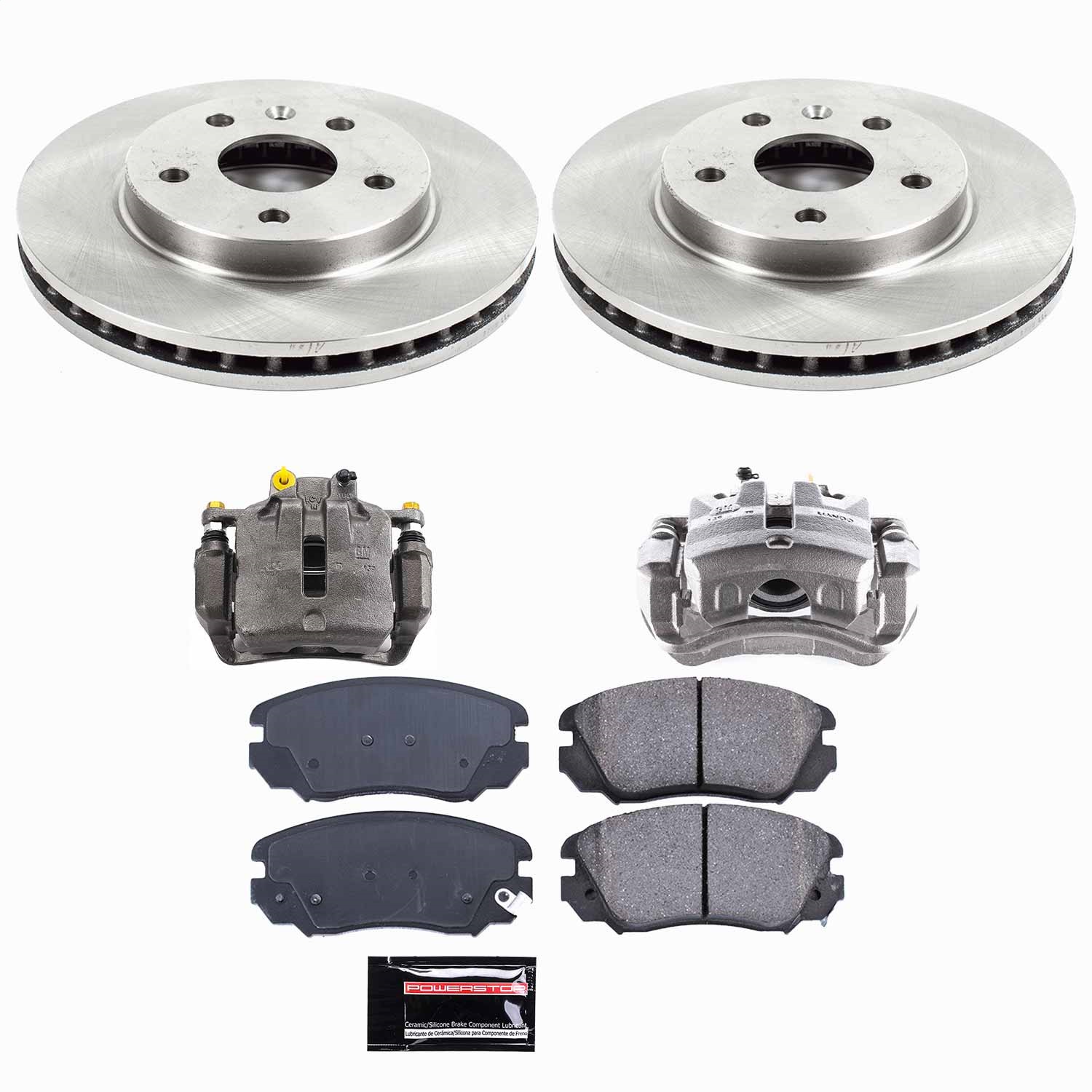Power Stop - KCOE5522 - Front - Disc Brake Pad/Caliper and Rotor Kit