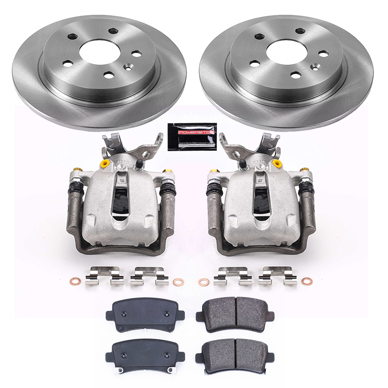 Power Stop - KCOE5531A - Rear - Disc Brake Pad/Caliper and Rotor Kit