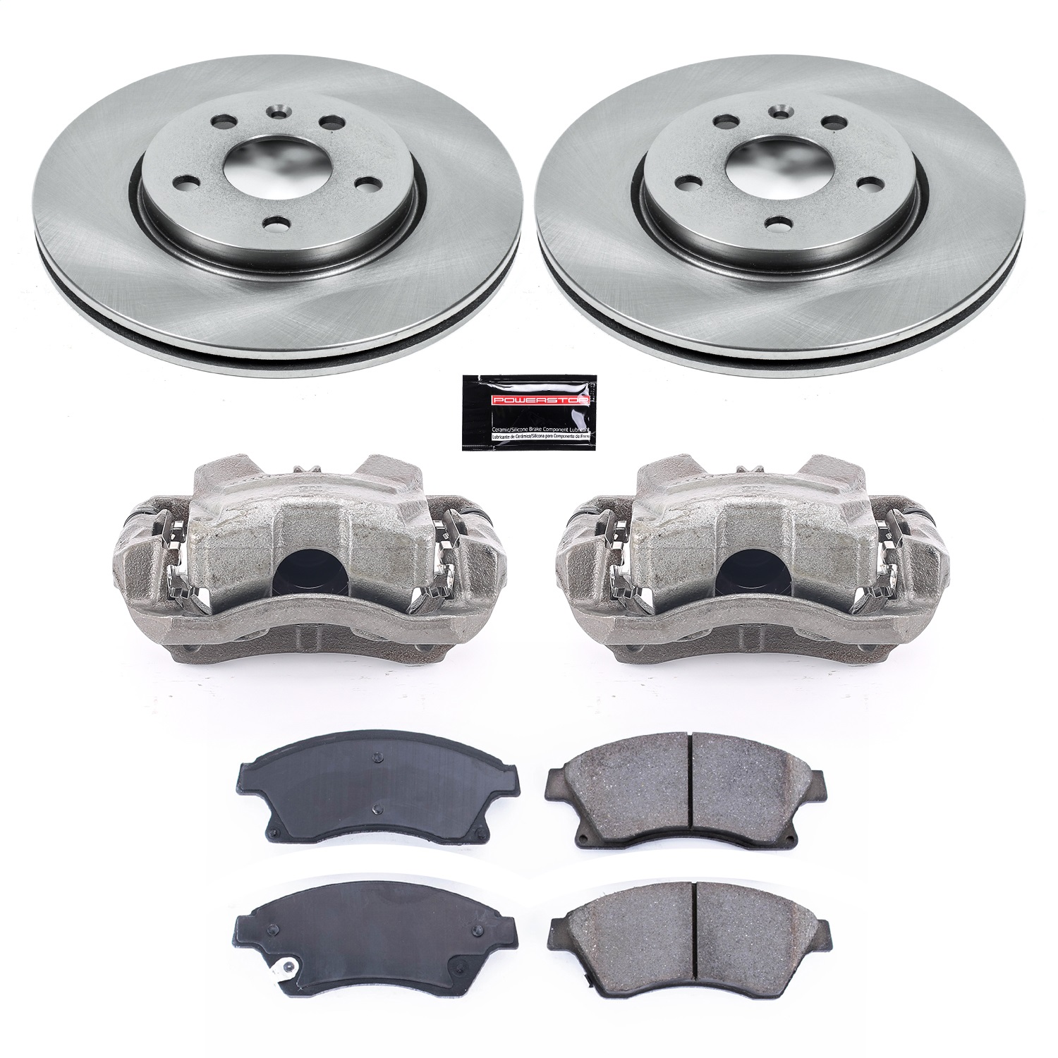 Power Stop - KCOE5550 - Front - Disc Brake Pad/Caliper and Rotor Kit