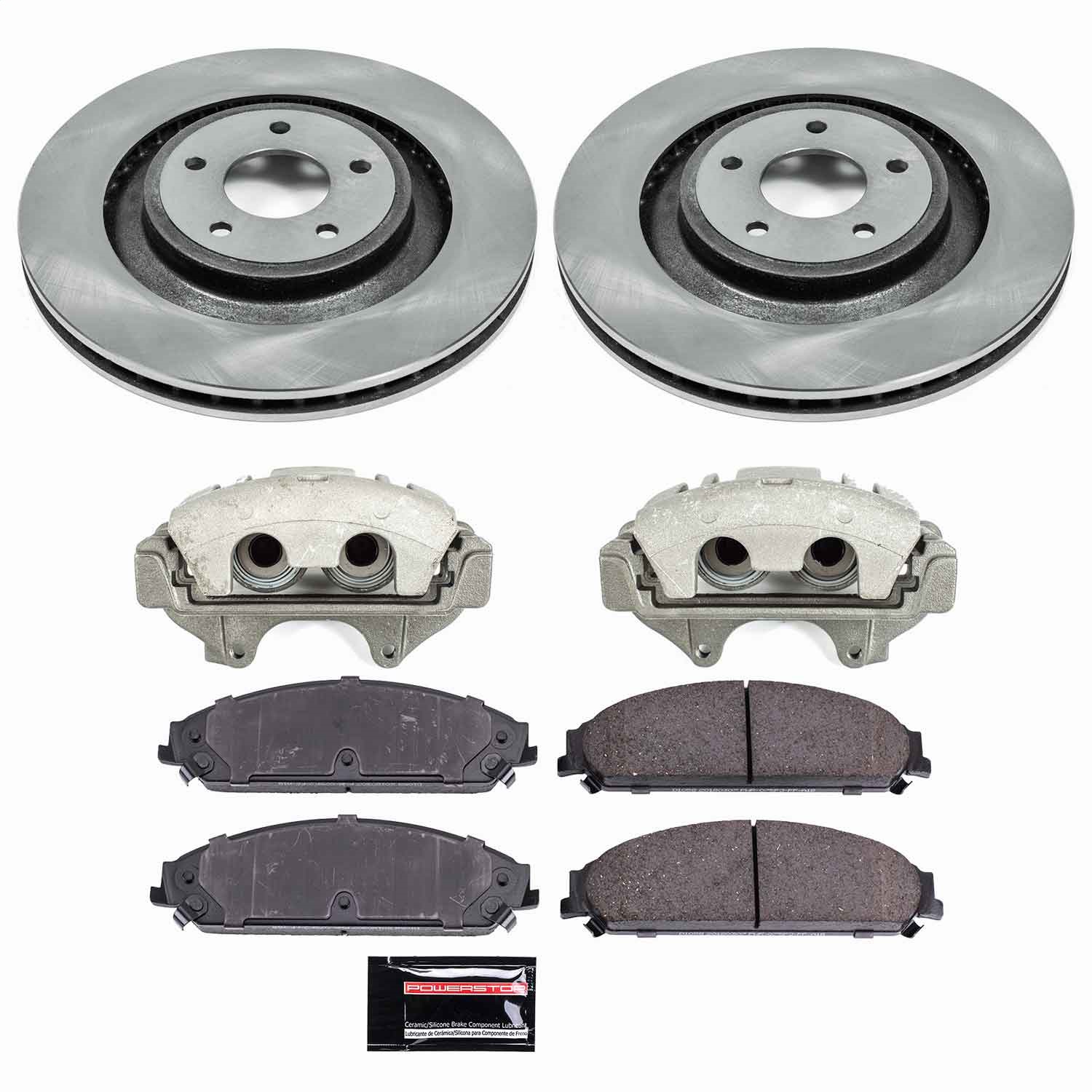 Power Stop - KCOE5565 - Front - Disc Brake Pad/Caliper and Rotor Kit