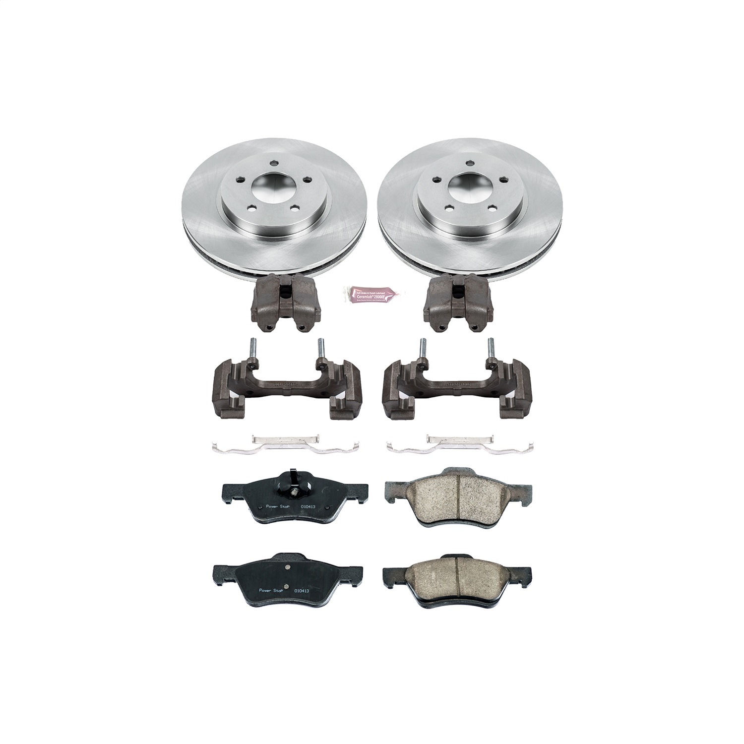 Power Stop - KCOE5571 - Front - Disc Brake Pad/Caliper and Rotor Kit
