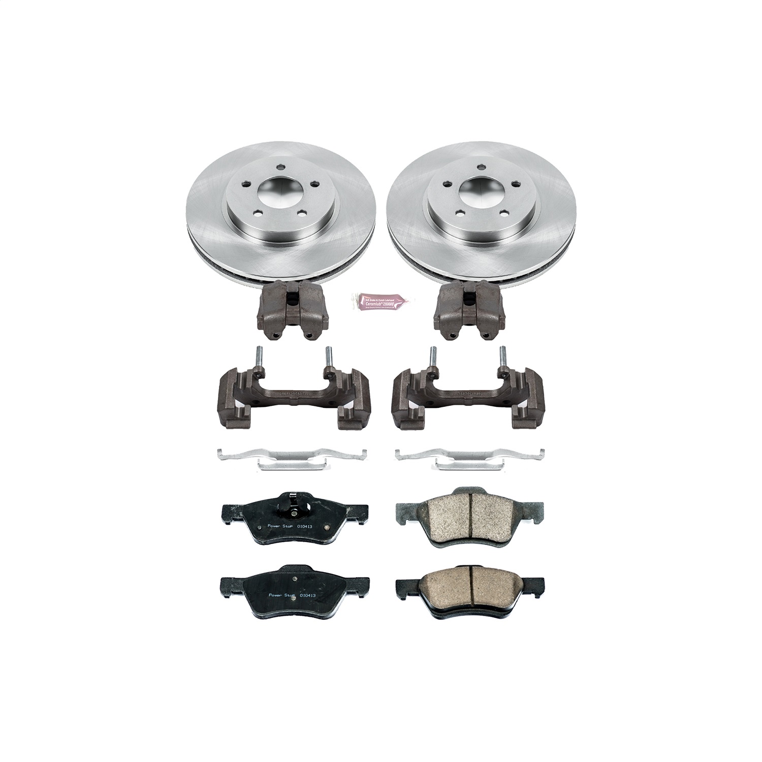 Power Stop - KCOE5572 - Front - Disc Brake Pad/Caliper and Rotor Kit