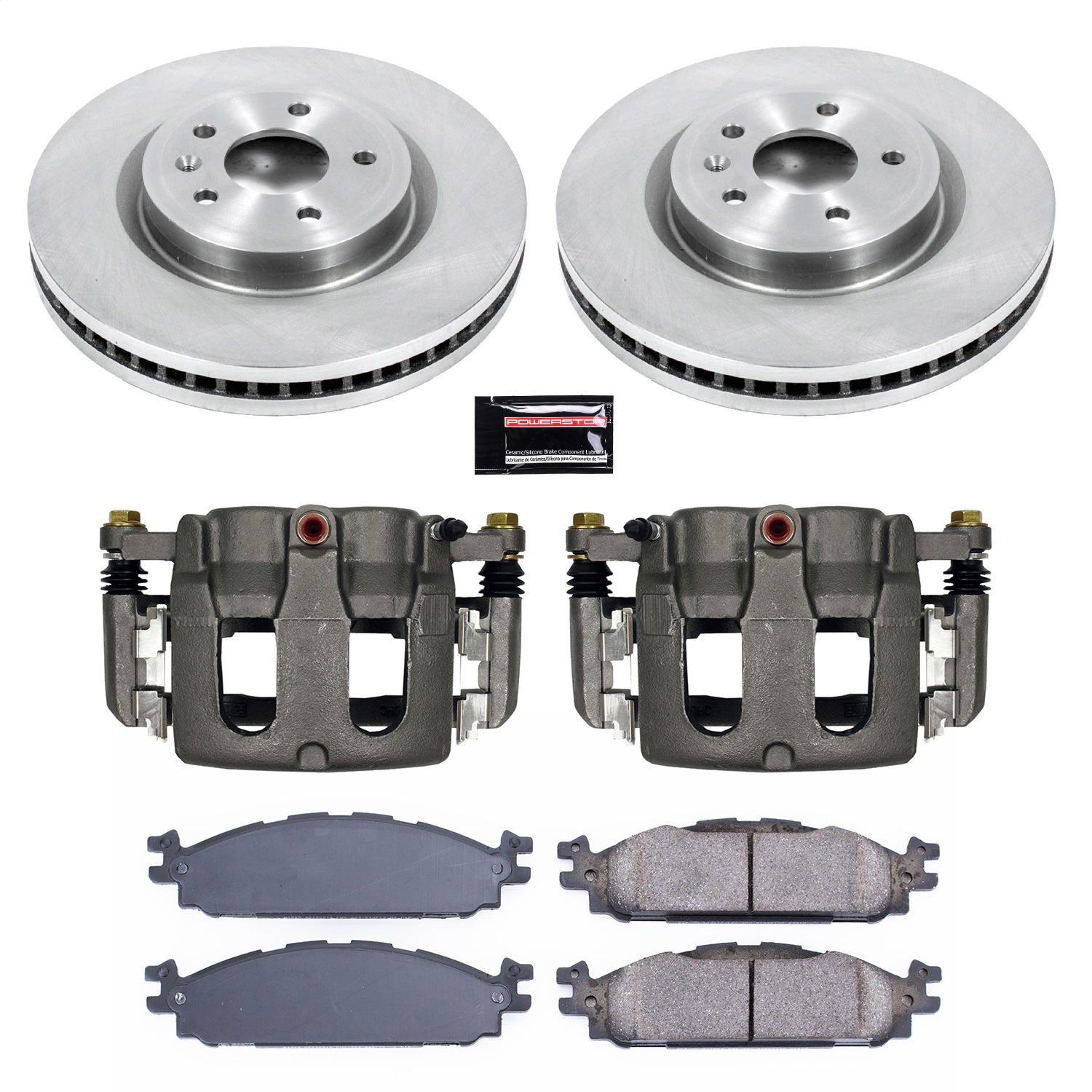 Power Stop - KCOE5583 - Front - Disc Brake Pad/Caliper and Rotor Kit