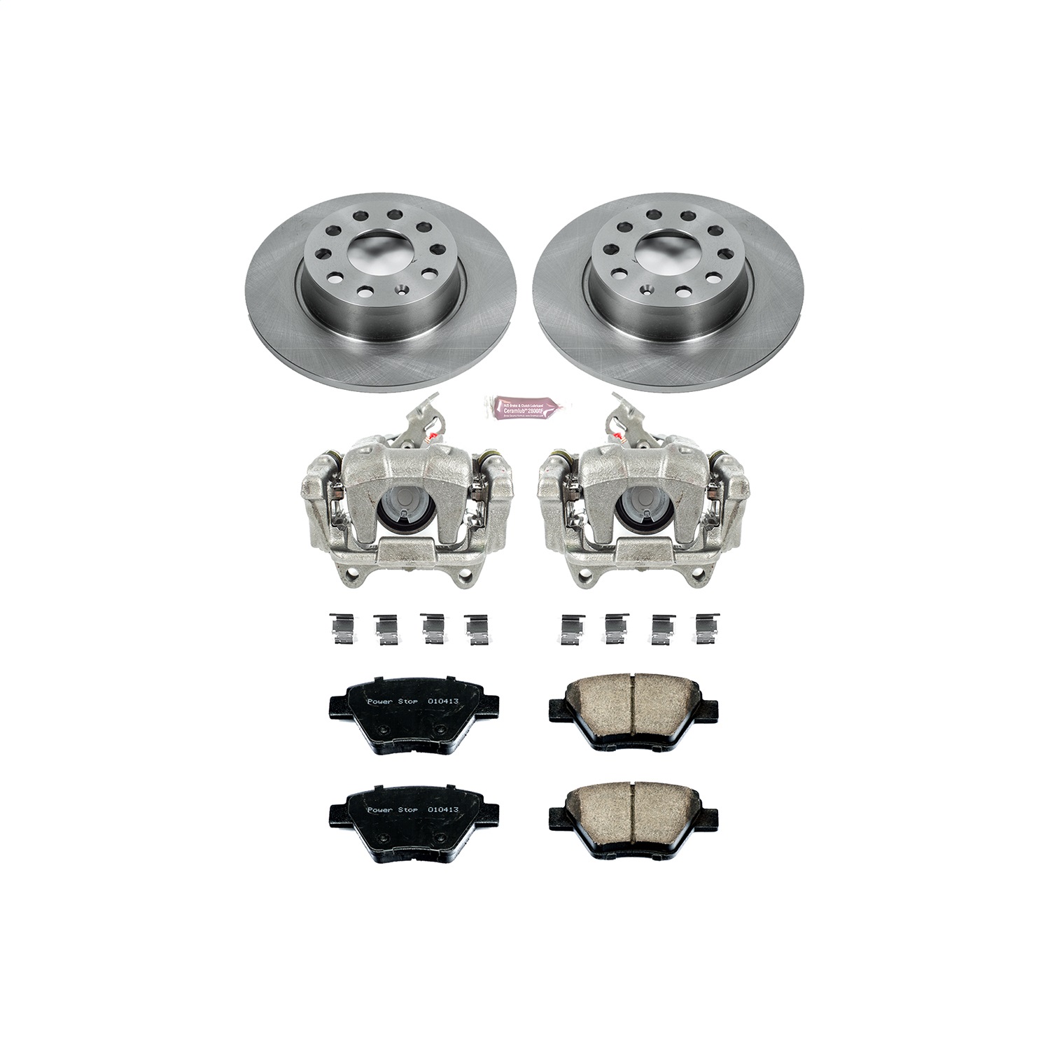 Power Stop - KCOE5667 - Rear - Disc Brake Pad/Caliper and Rotor Kit